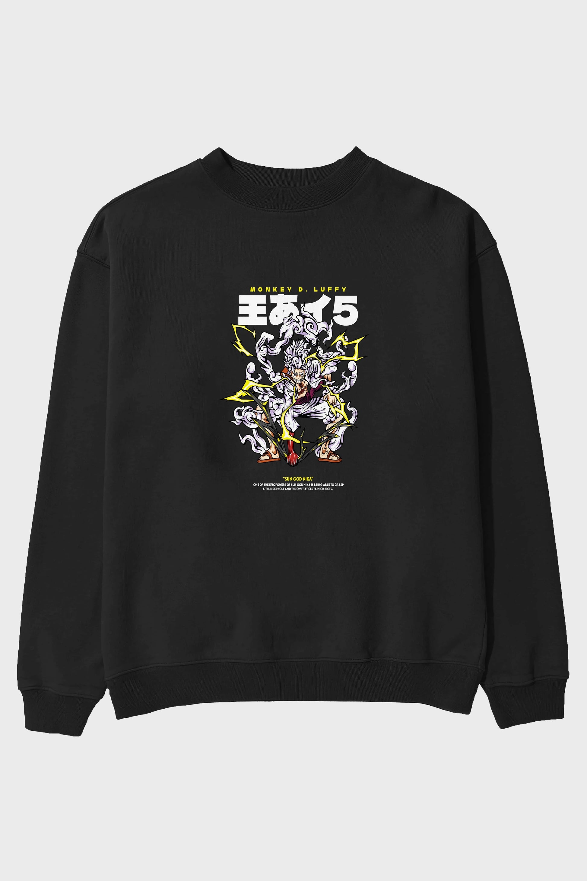 Monkey D. Luffy Anime Ön Baskılı Oversize Sweatshirt Erkek Kadın Unisex