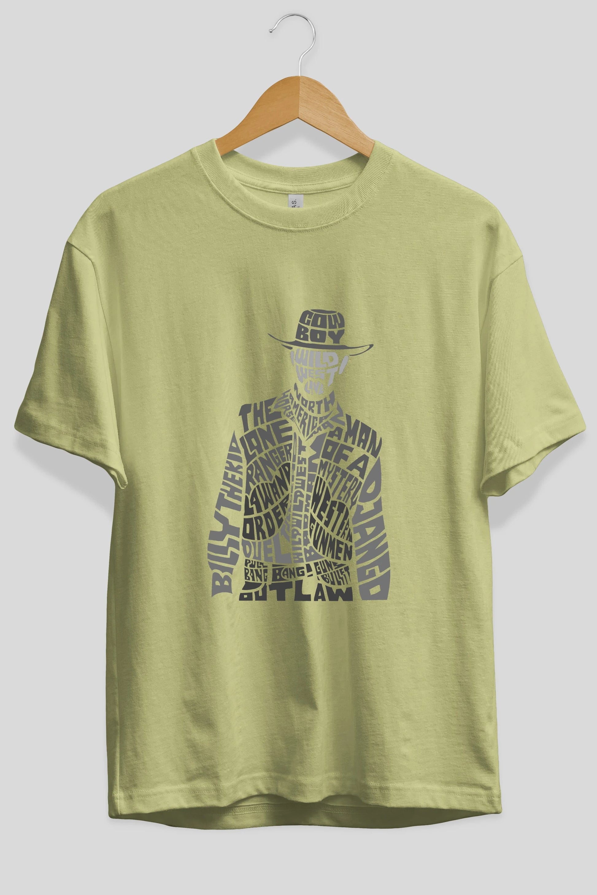 Cowboy Ön Baskılı Oversize t-shirt %100 pamuk Erkek Kadın Unisex