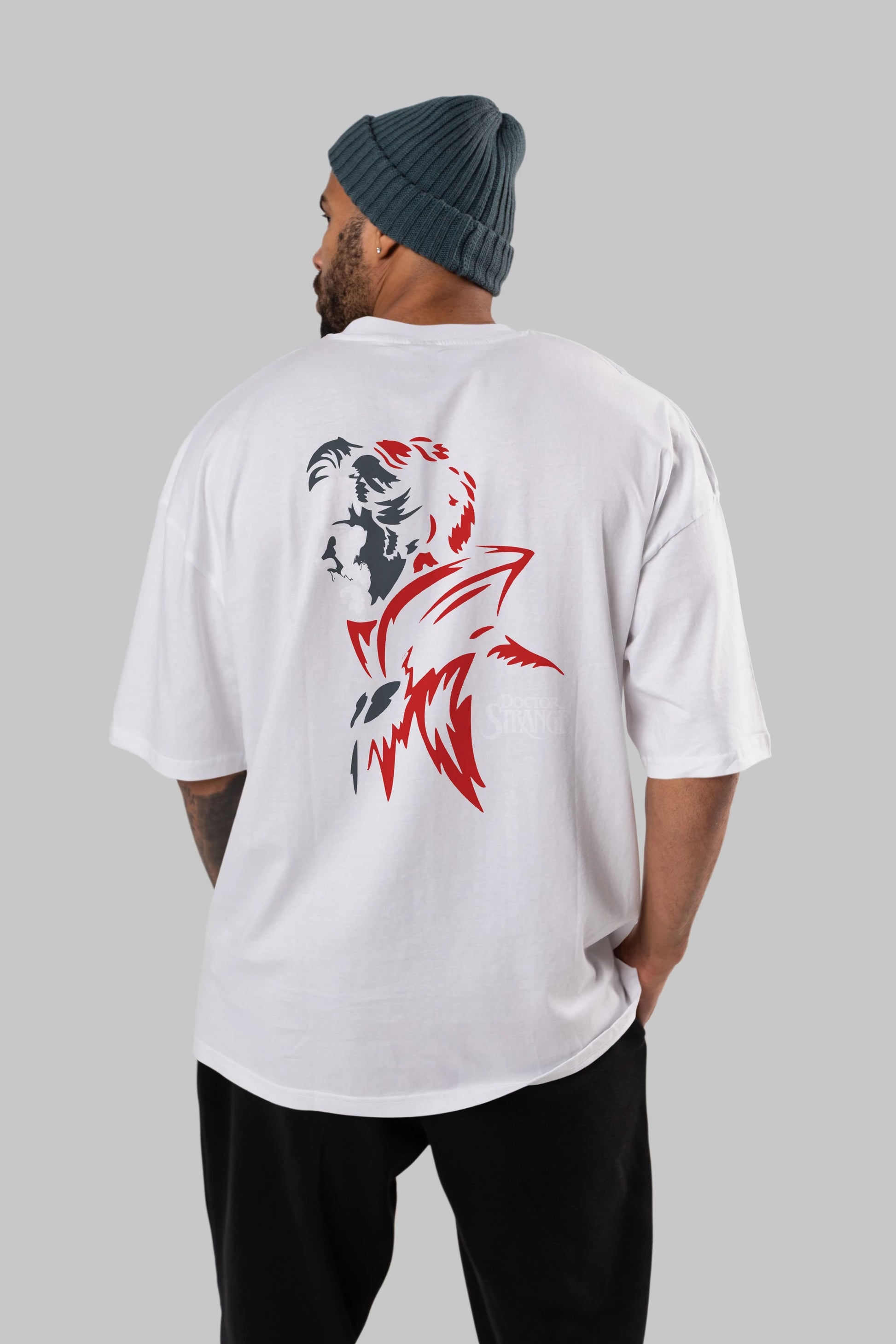 Doctor Strange (2) Arka Baskılı Oversize t-shirt Erkek Kadın Unisex %100 Pamuk Bisiklet Yaka tişort