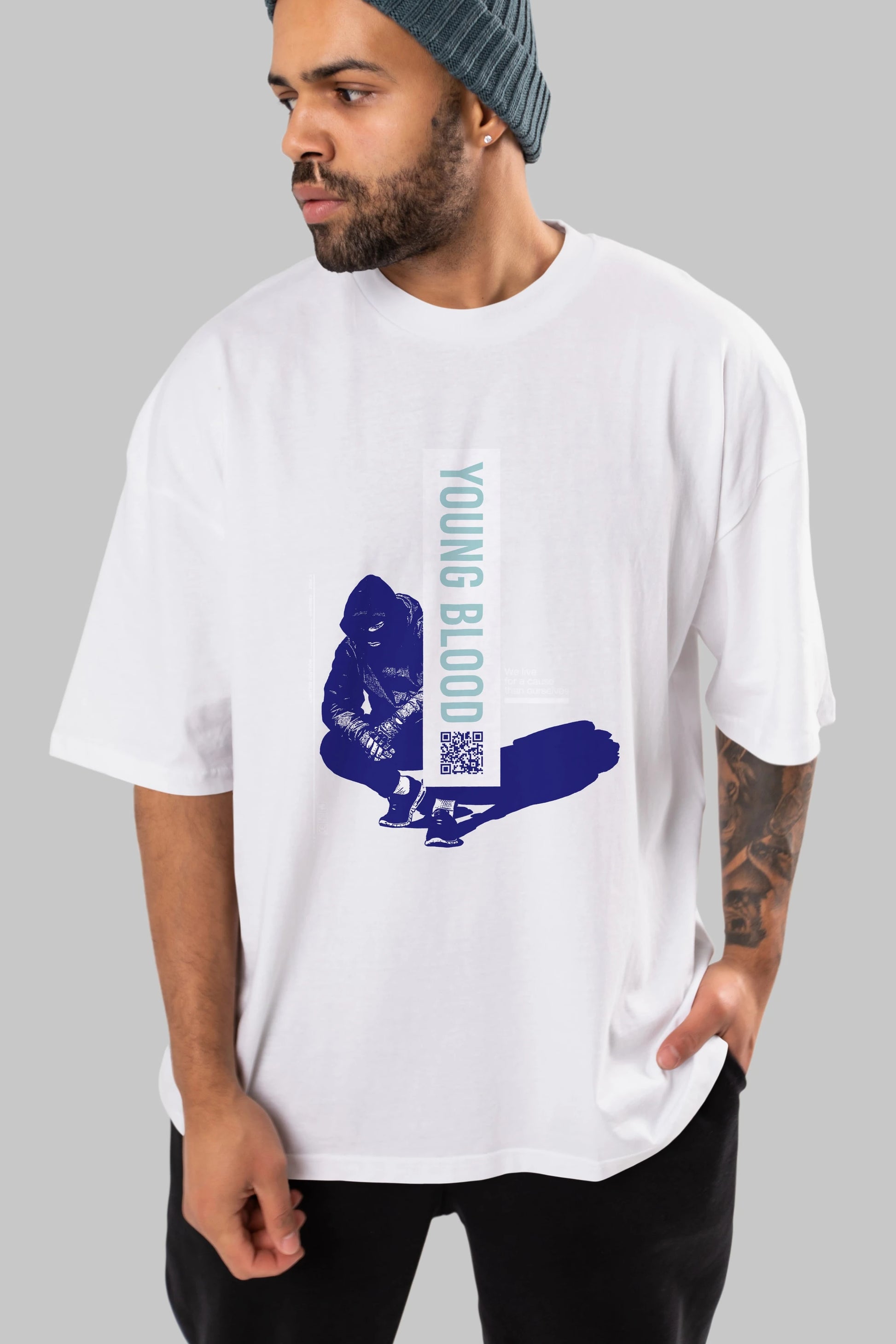 Young Blood Ön Baskılı Oversize t-shirt Erkek Kadın Unisex