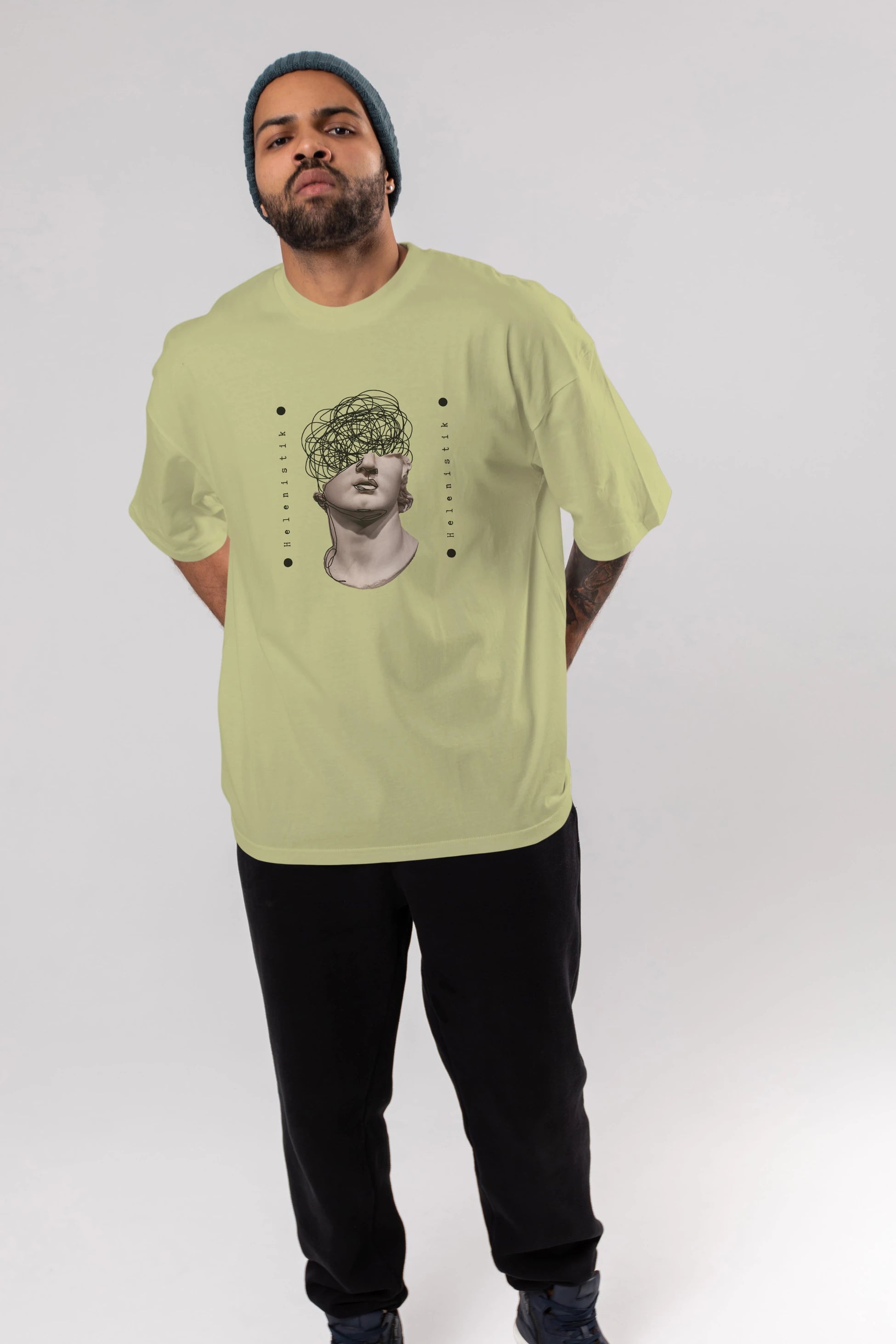 Heykel 2 Ön Baskılı Oversize t-shirt Erkek Kadın Unisex