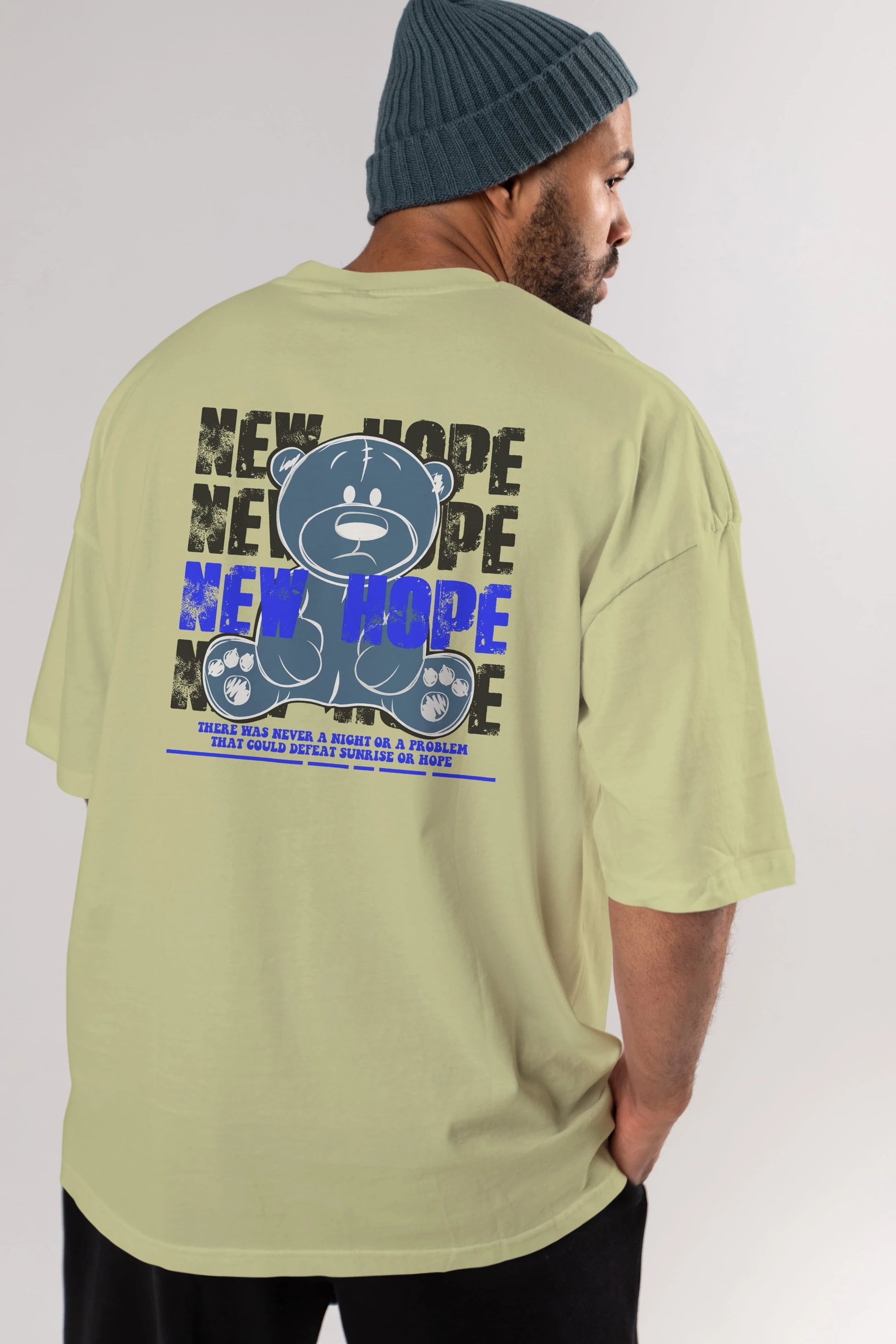Teddy Bear New Hope Arka Baskılı Oversize t-shirt Erkek Kadın Unisex