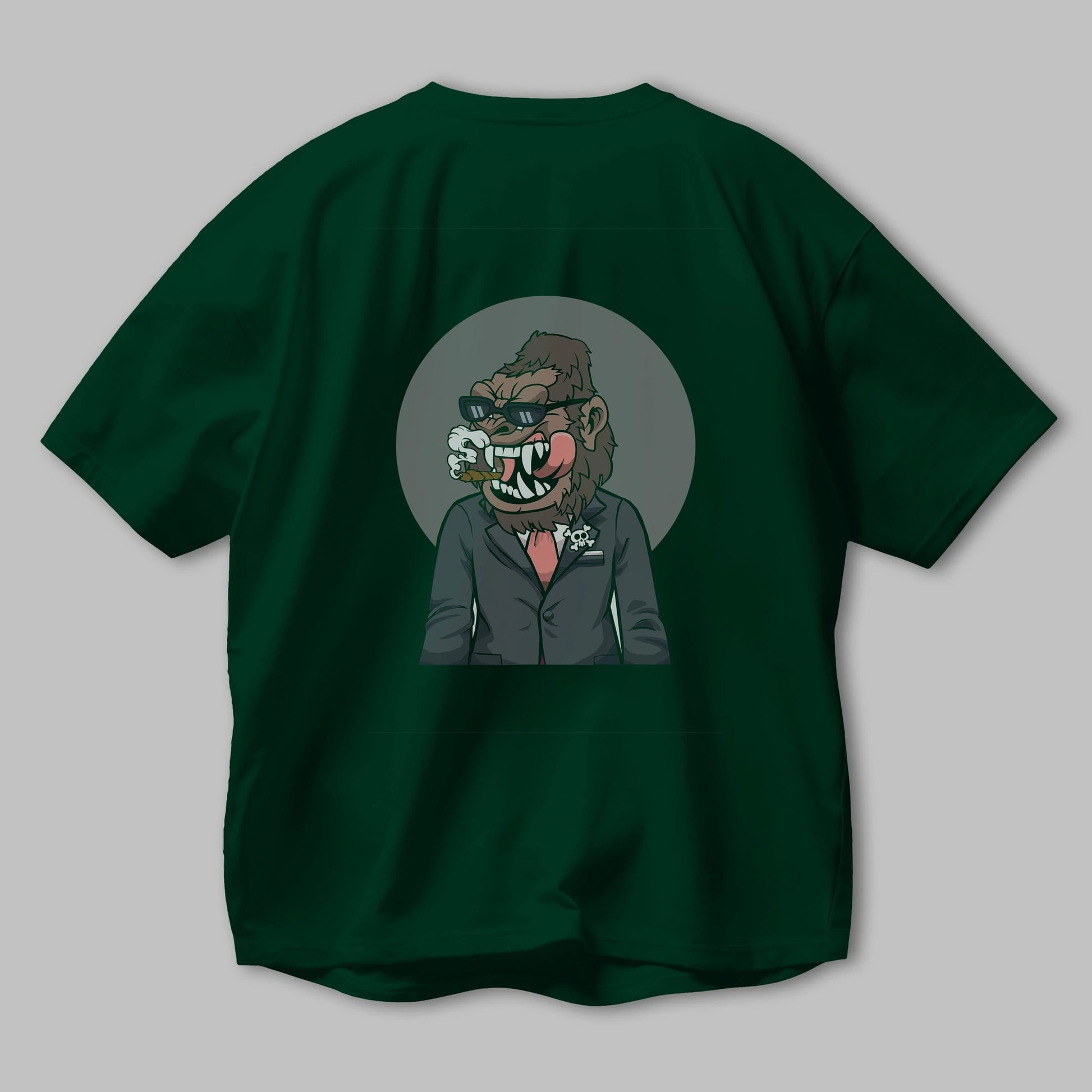 Monkey Suits Arka Baskılı Oversize t-shirt Erkek Kadın Unisex %100 Pamuk tişort
