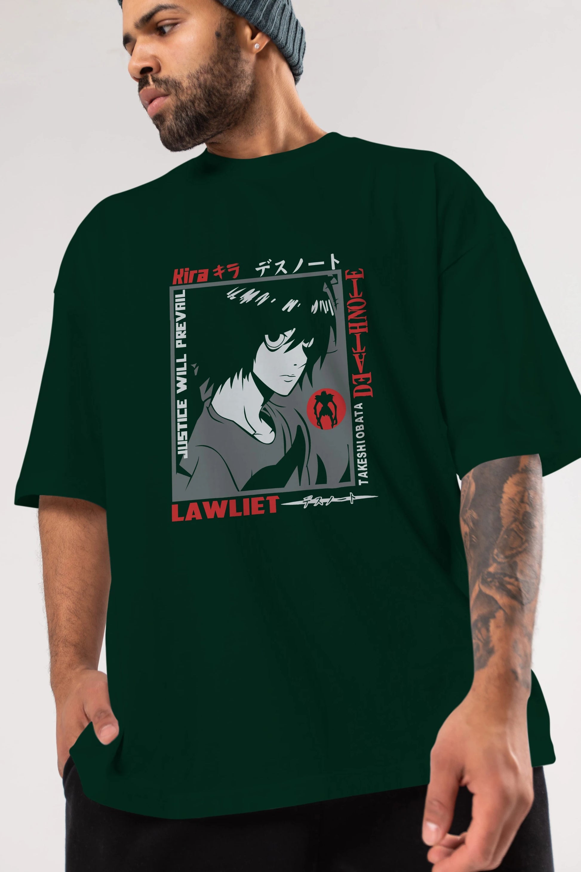 DEATH NOTE Anime Ön Baskılı Oversize t-shirt %100 pamuk Erkek Kadın Unisex