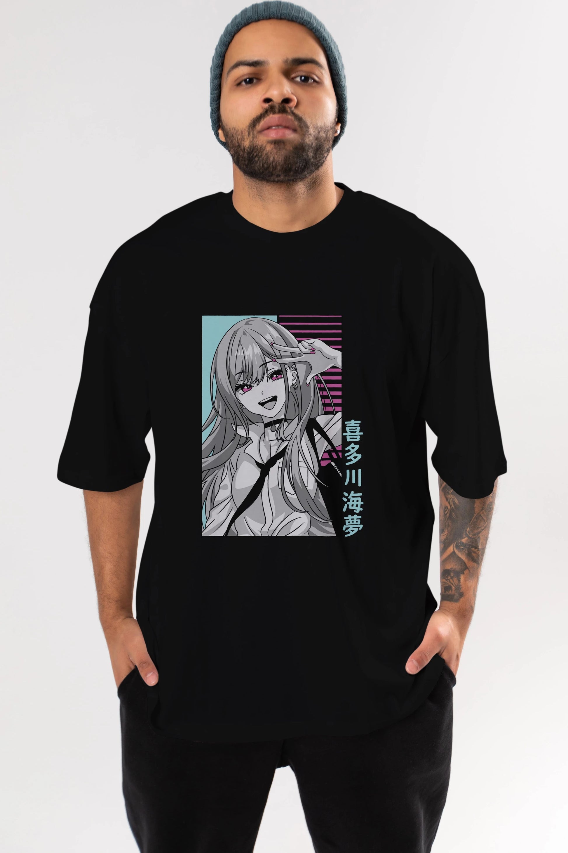 Marin Kitagawa 1 Anime Ön Baskılı Oversize t-shirt %100 pamuk Erkek Kadın Unisex