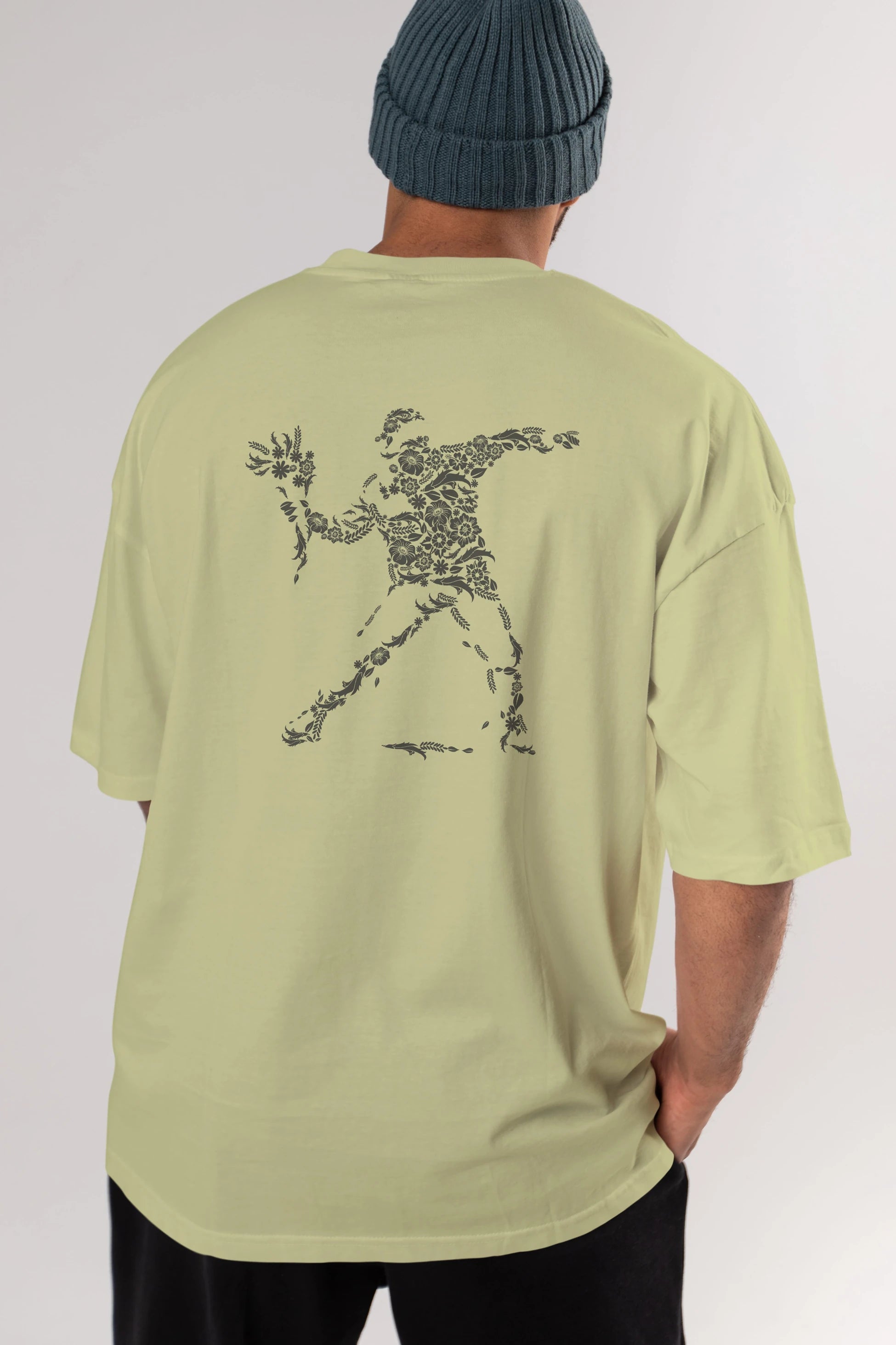 Flourish Vandalism Arka Baskılı Oversize t-shirt %100 pamuk Erkek Kadın Unisex