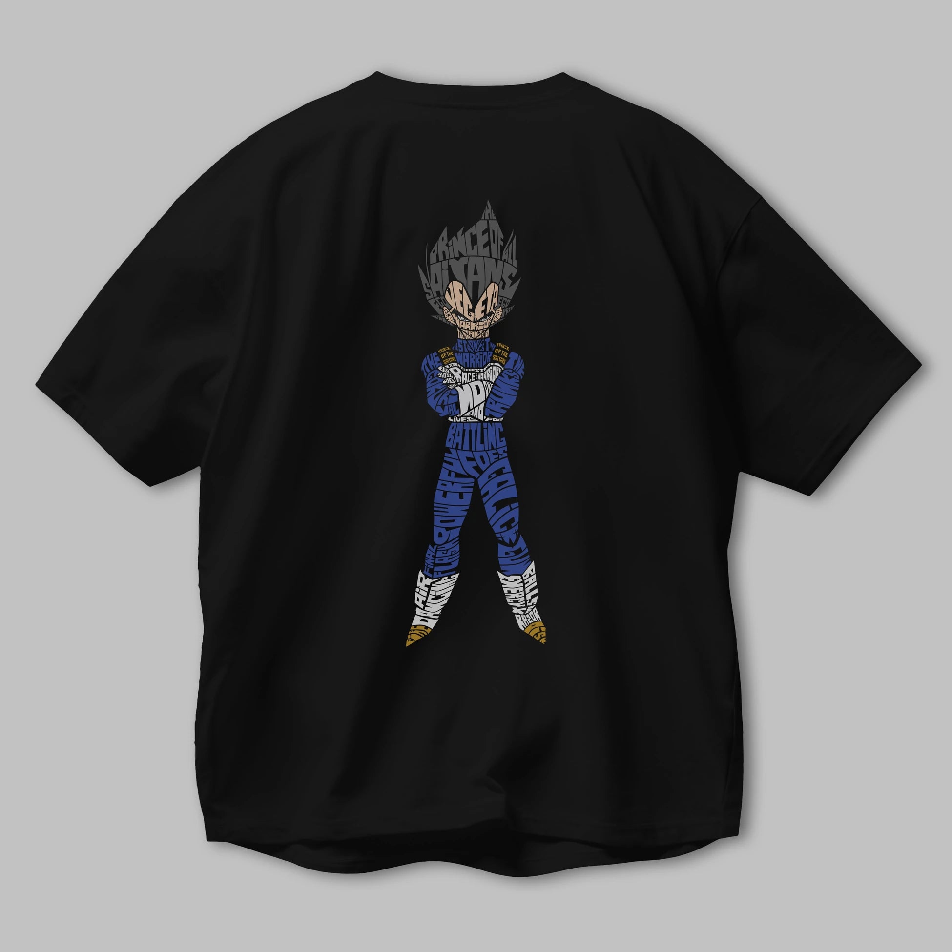 Vegeta Arka Baskılı Oversize t-shirt %100 pamuk Erkek Kadın Unisex