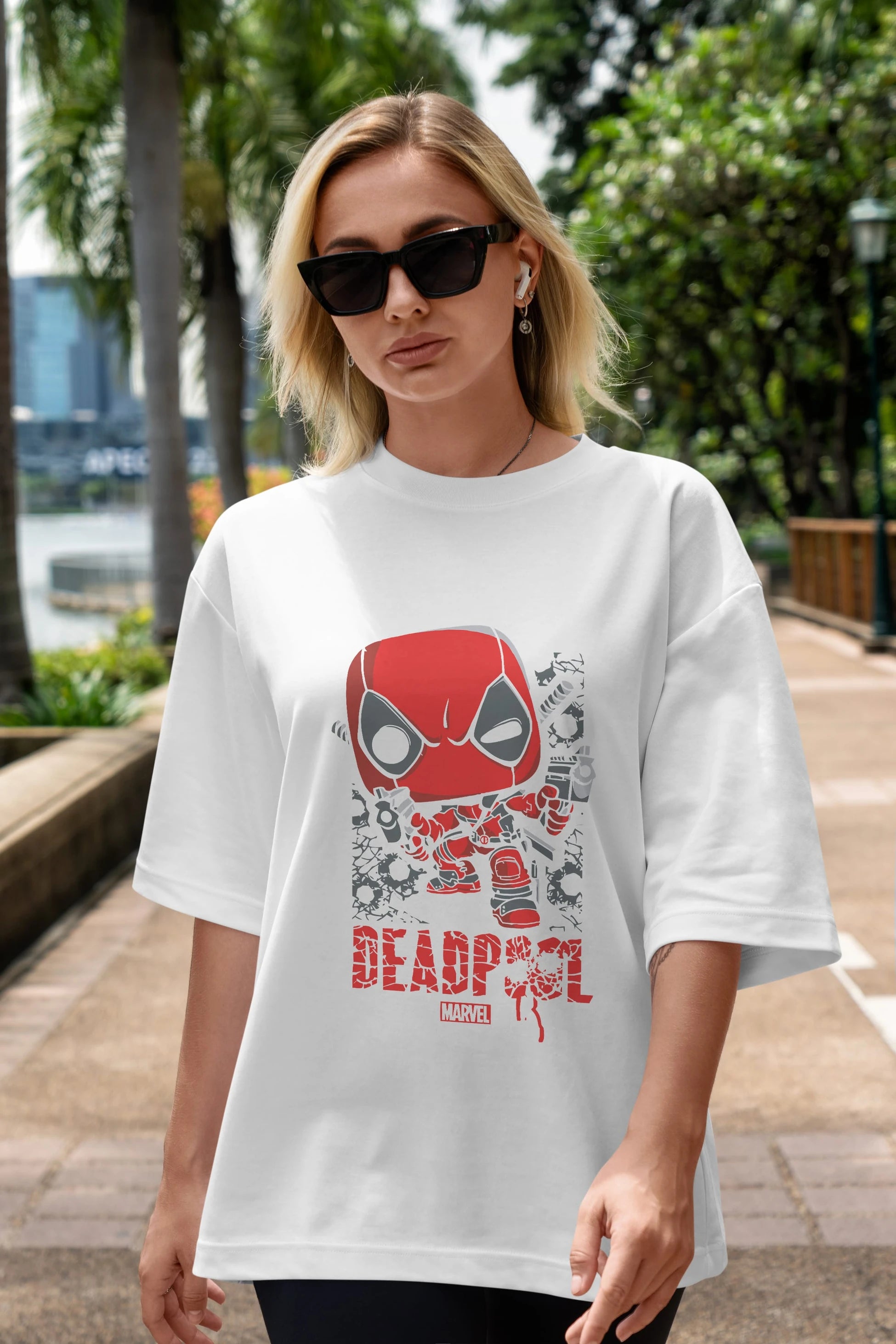 Deadpool (8) Ön Baskılı Oversize t-shirt Erkek Kadın Unisex %100 Pamuk Bisiklet Yaka tişort
