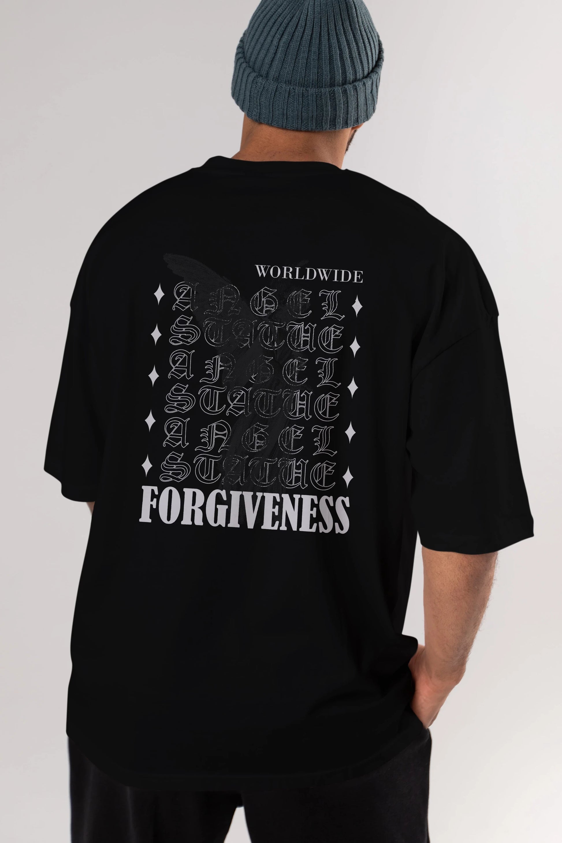 Angel Forgiveness Arka Baskılı Oversize t-shirt Erkek Kadın Unisex