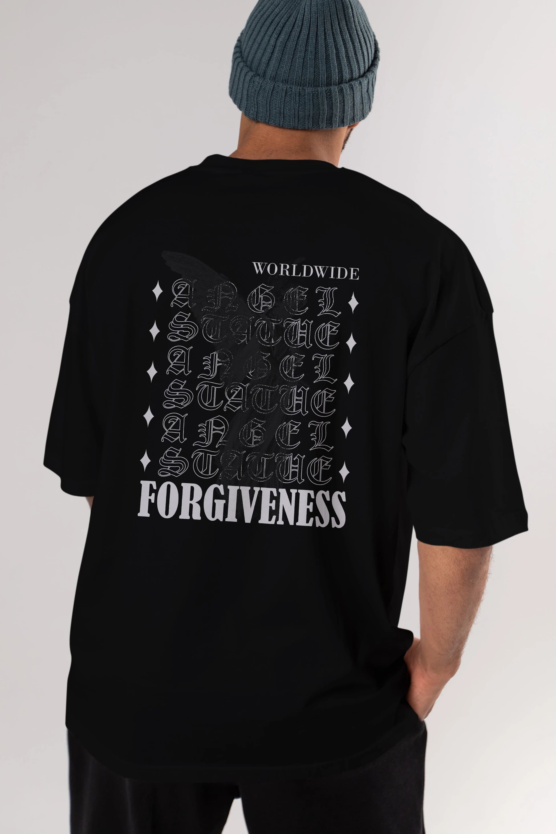 Angel Forgiveness Arka Baskılı Oversize t-shirt Erkek Kadın Unisex