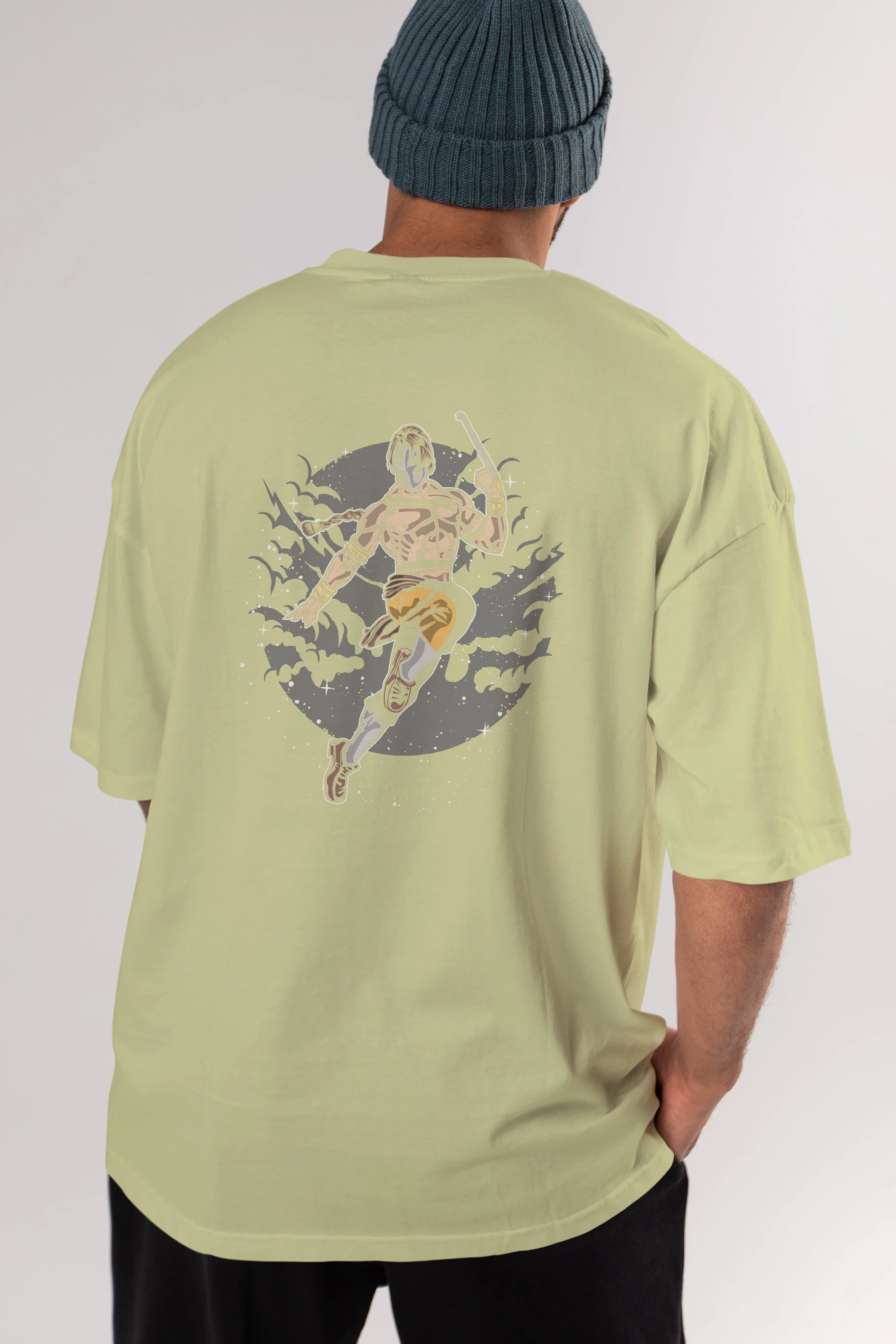 Vega Arka Baskılı Oversize t-shirt Erkek Kadın Unisex %100 Pamuk