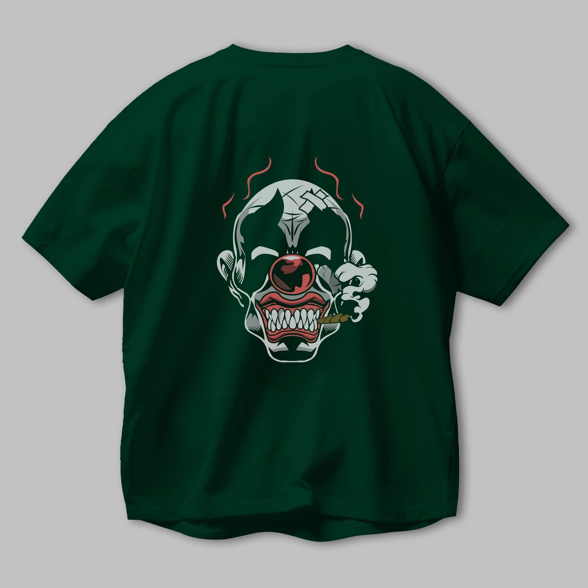 Clown Horror Arka Baskılı Oversize t-shirt Erkek Kadın Unisex %100 Pamuk tişort
