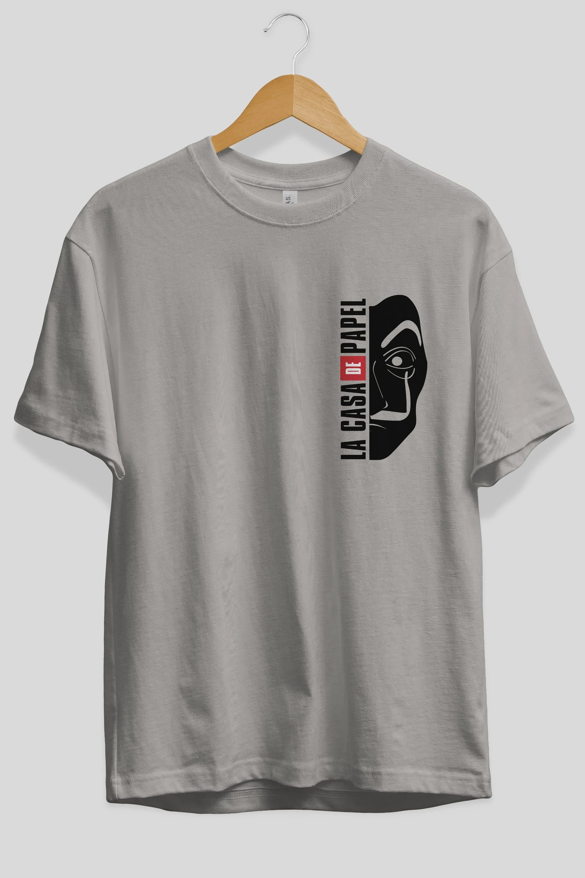 La Casa De Papel (3) Ön Sol Baskılı Oversize t-shirt Erkek Kadın Unisex %100 Pamuk Bisiklet Yaka tişort