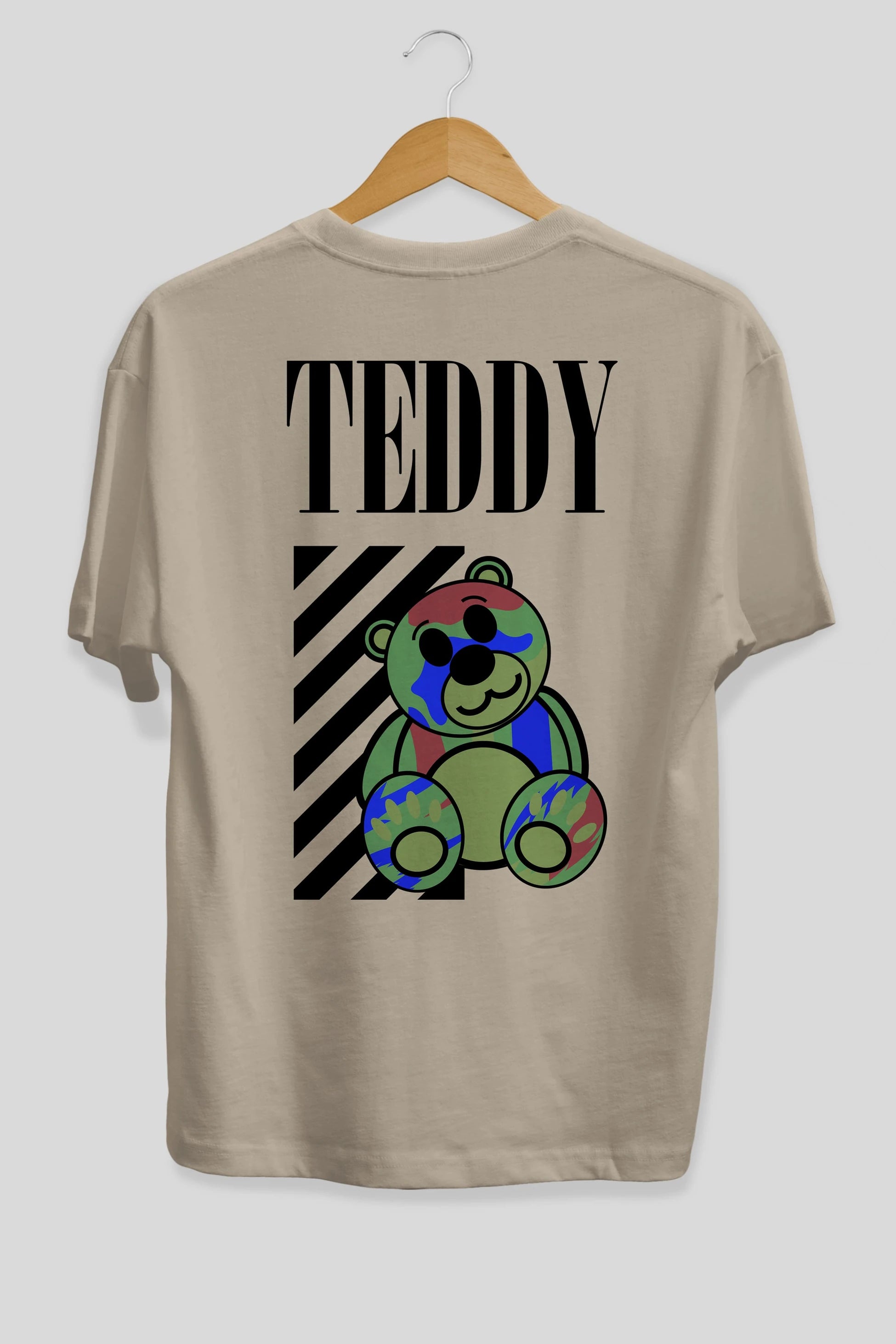 Teddy Bear 2 Arka Baskılı Oversize t-shirt Erkek Kadın Unisex
