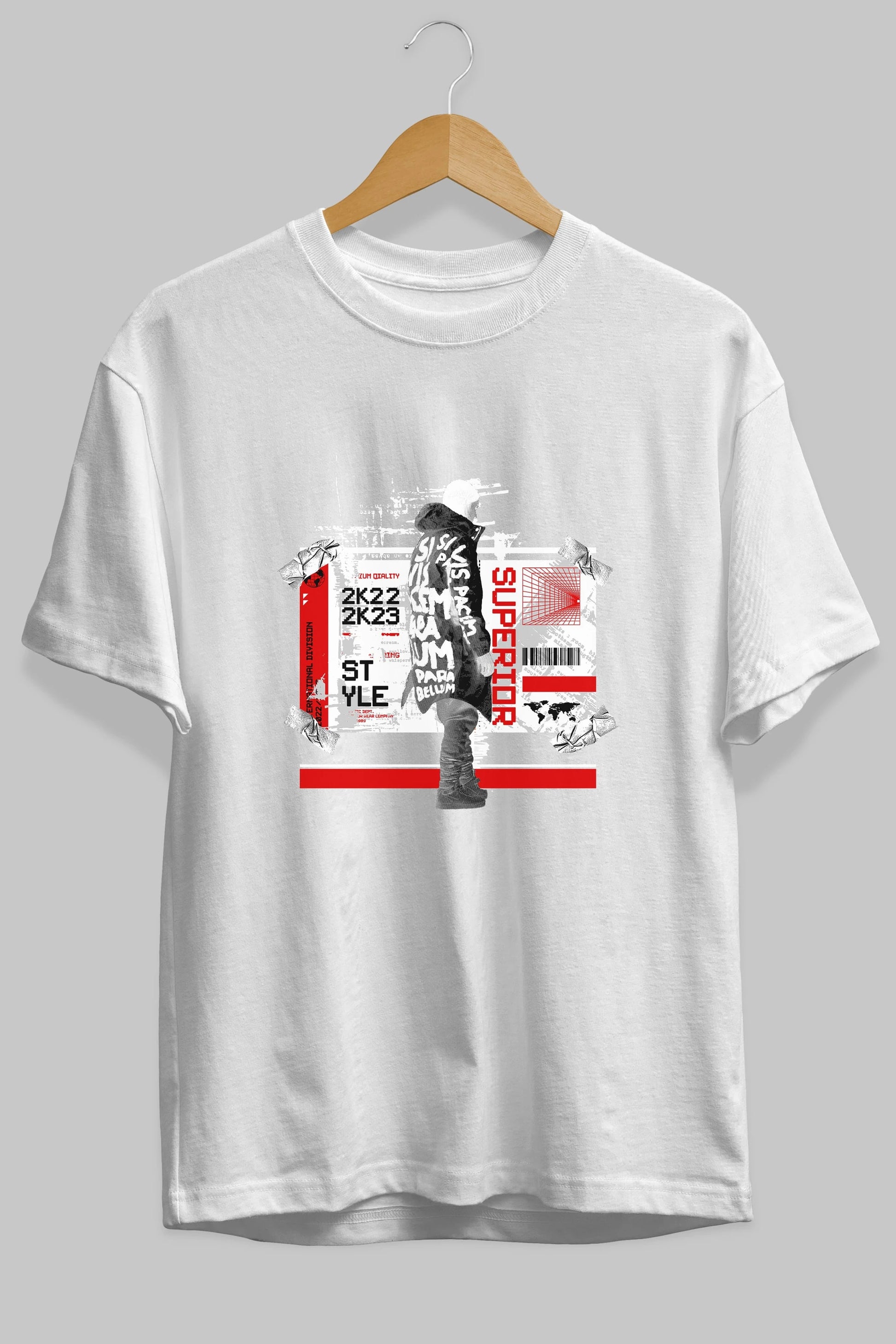 Superior Ön Baskılı Oversize t-shirt Erkek Kadın Unisex