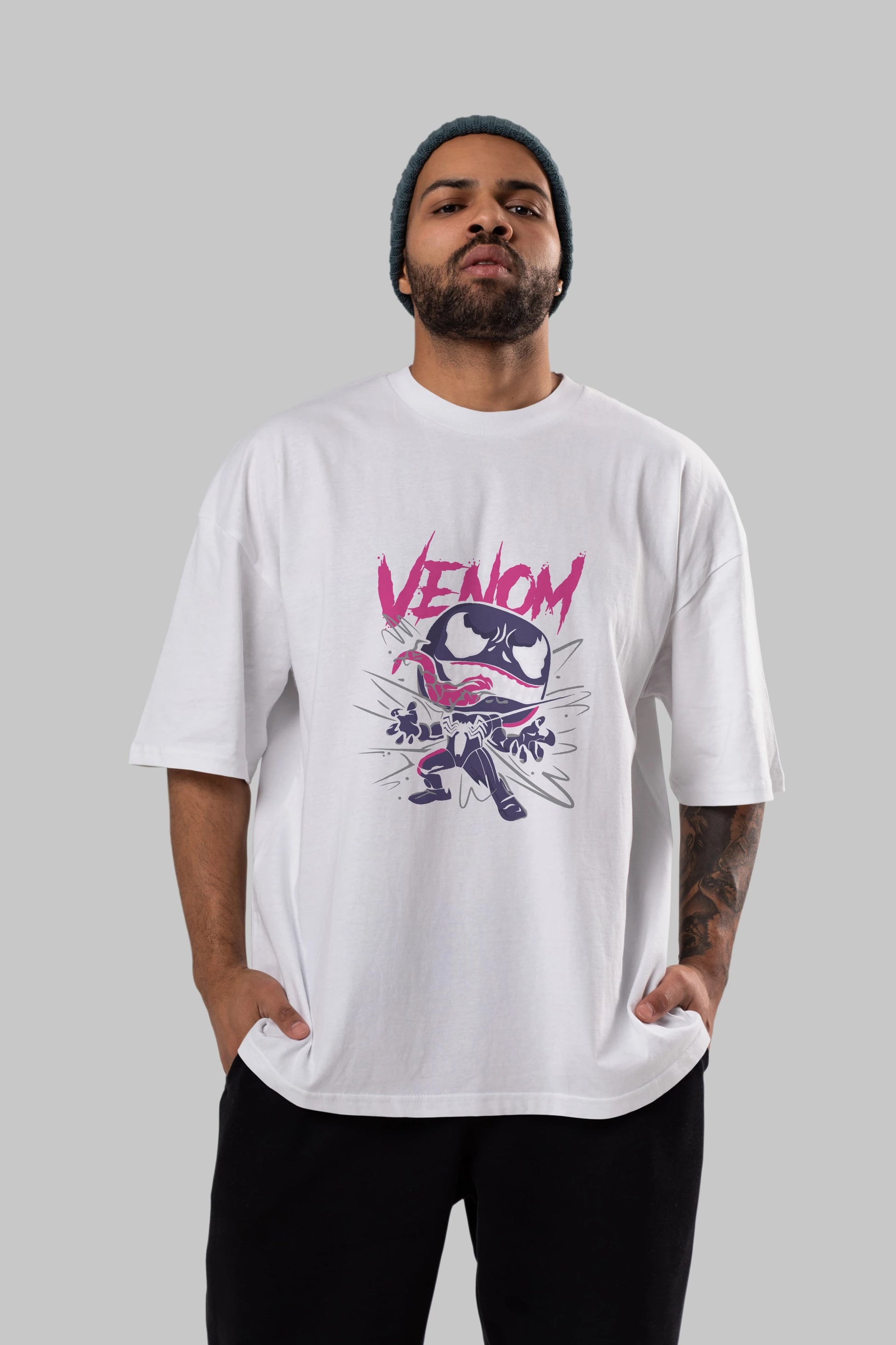 Venom (20) Ön Baskılı Oversize t-shirt Erkek Kadın Unisex %100 Pamuk Bisiklet Yaka tişort