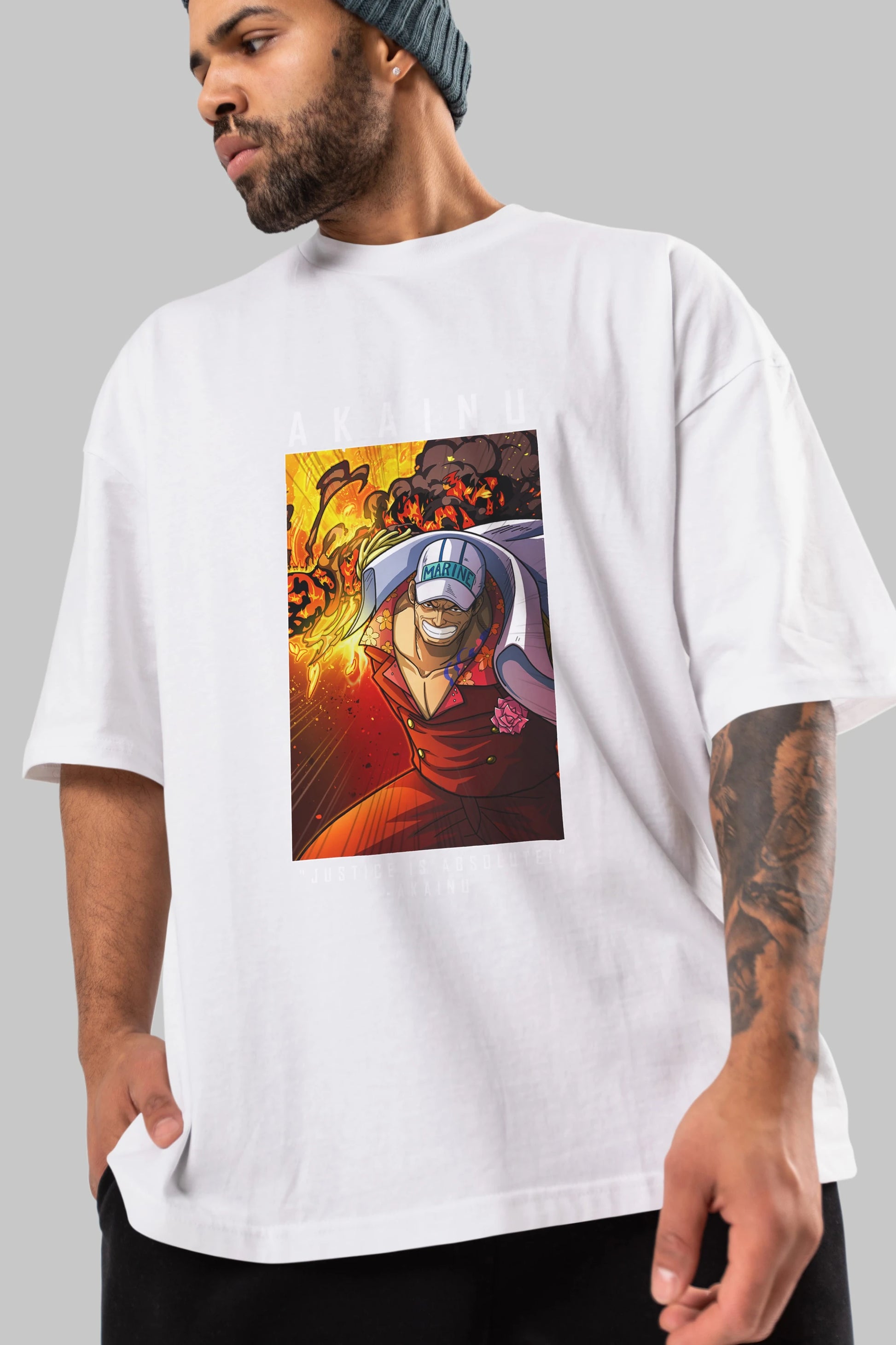 Sakazuki Anime Ön Baskılı Oversize t-shirt Erkek Kadın Unisex