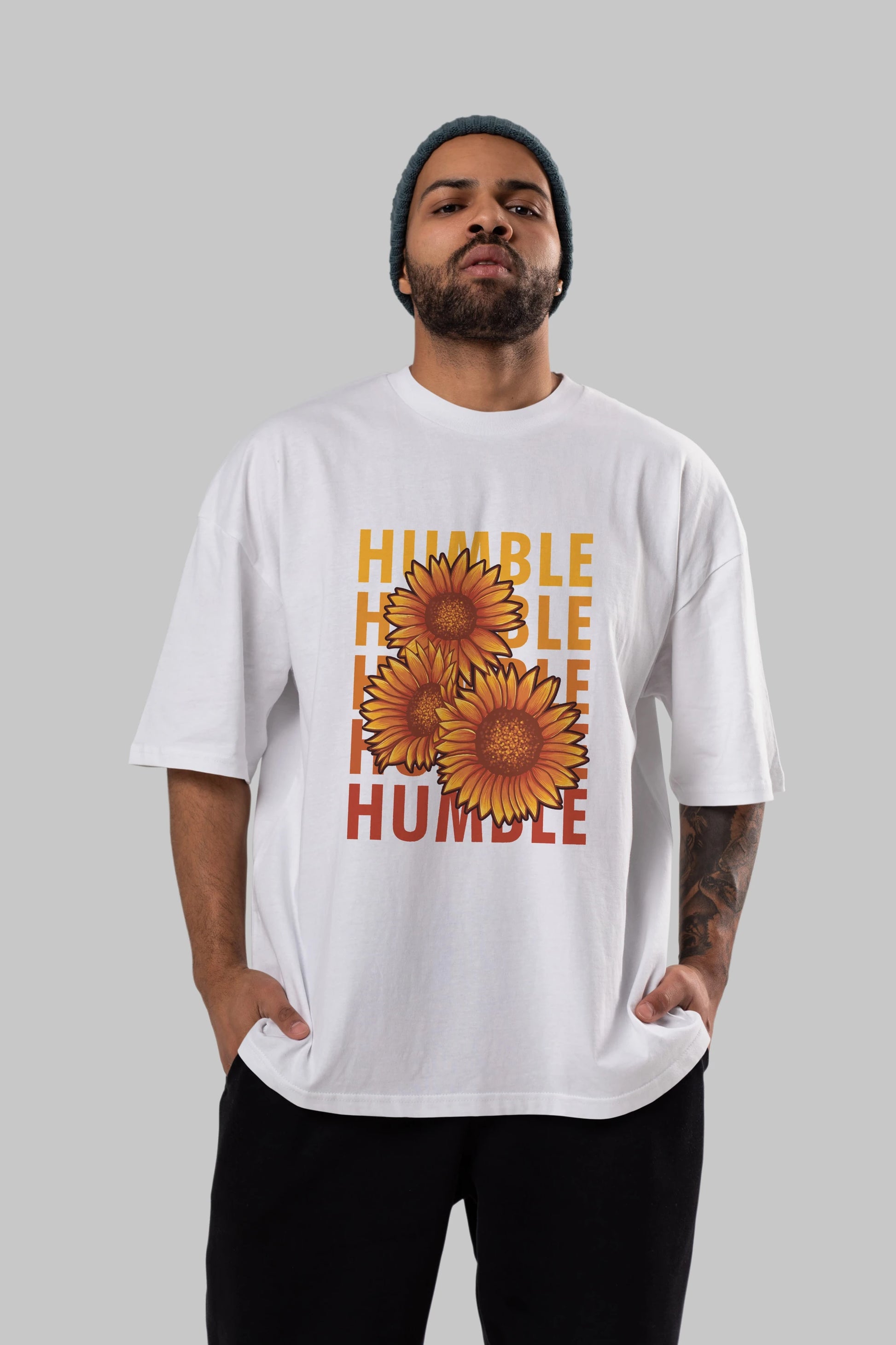 Humble 2 Ön Baskılı Oversize t-shirt Erkek Kadın Unisex