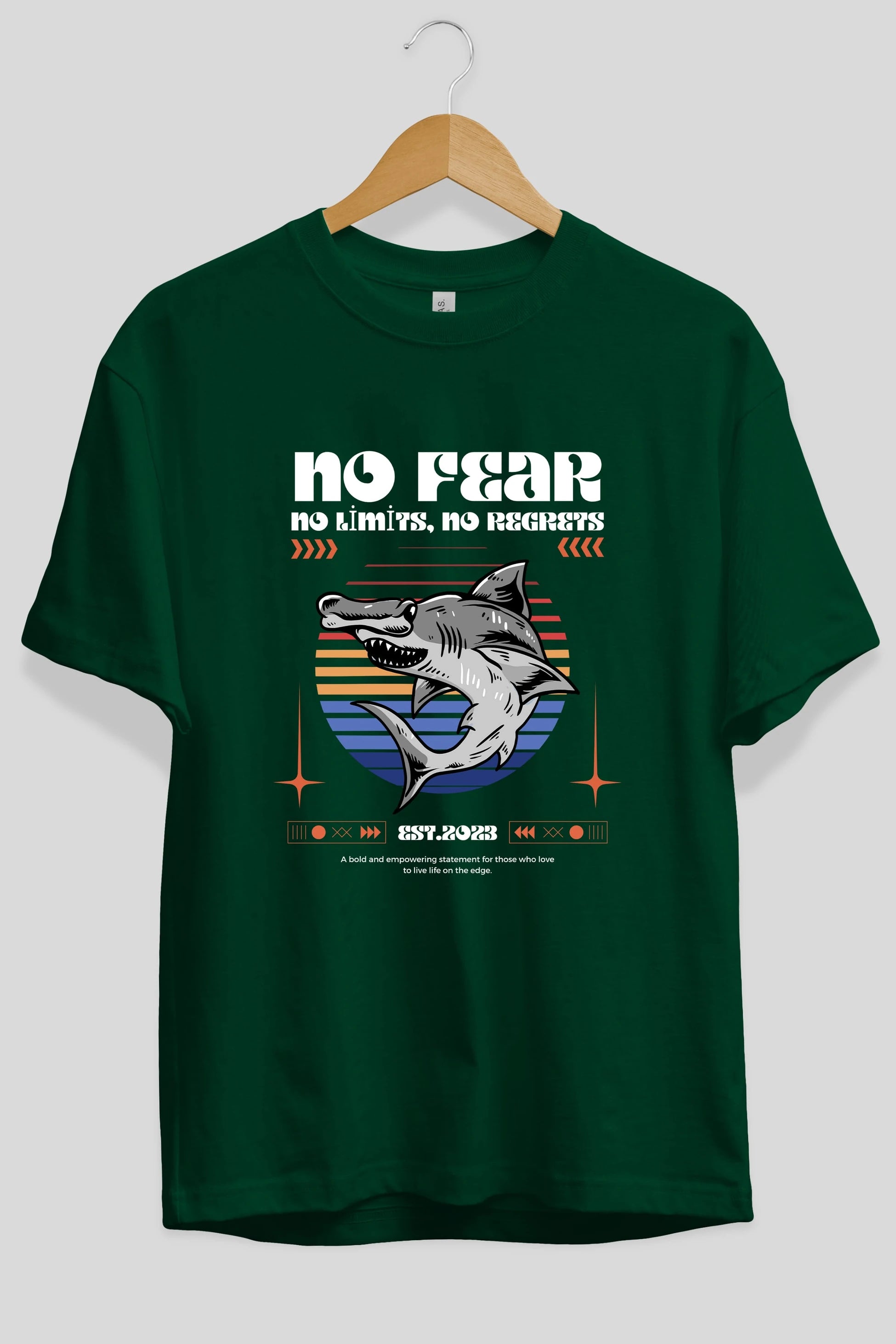 No Fear Yazılı Ön Baskılı Oversize t-shirt Erkek Kadın Unisex