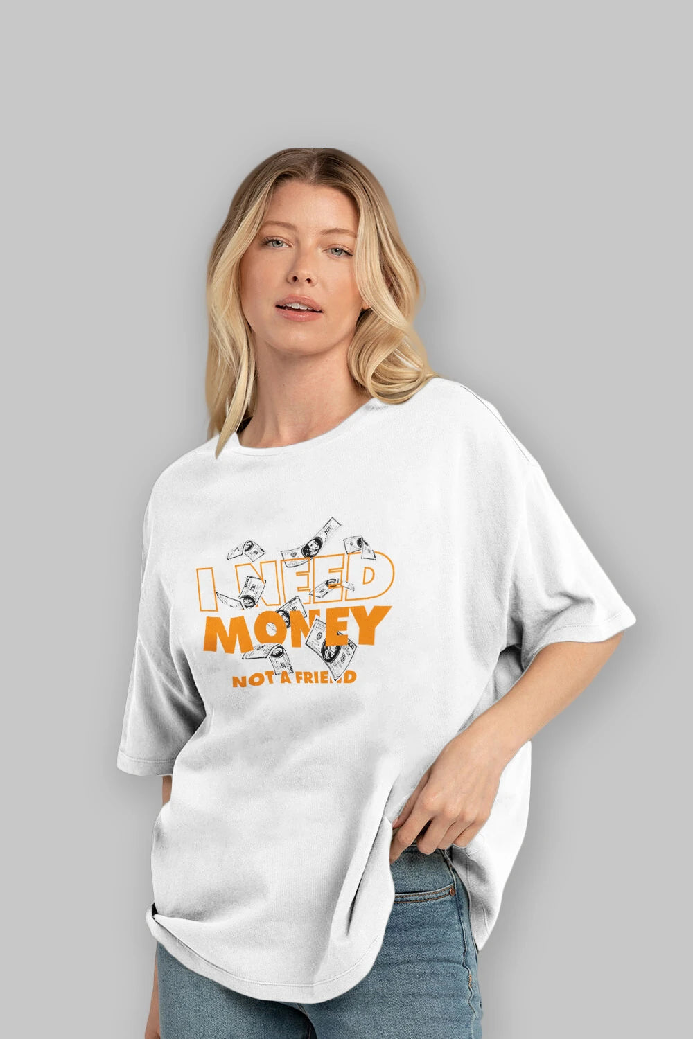 I Need Money Ön Baskılı Oversize t-shirt Erkek Kadın Unisex