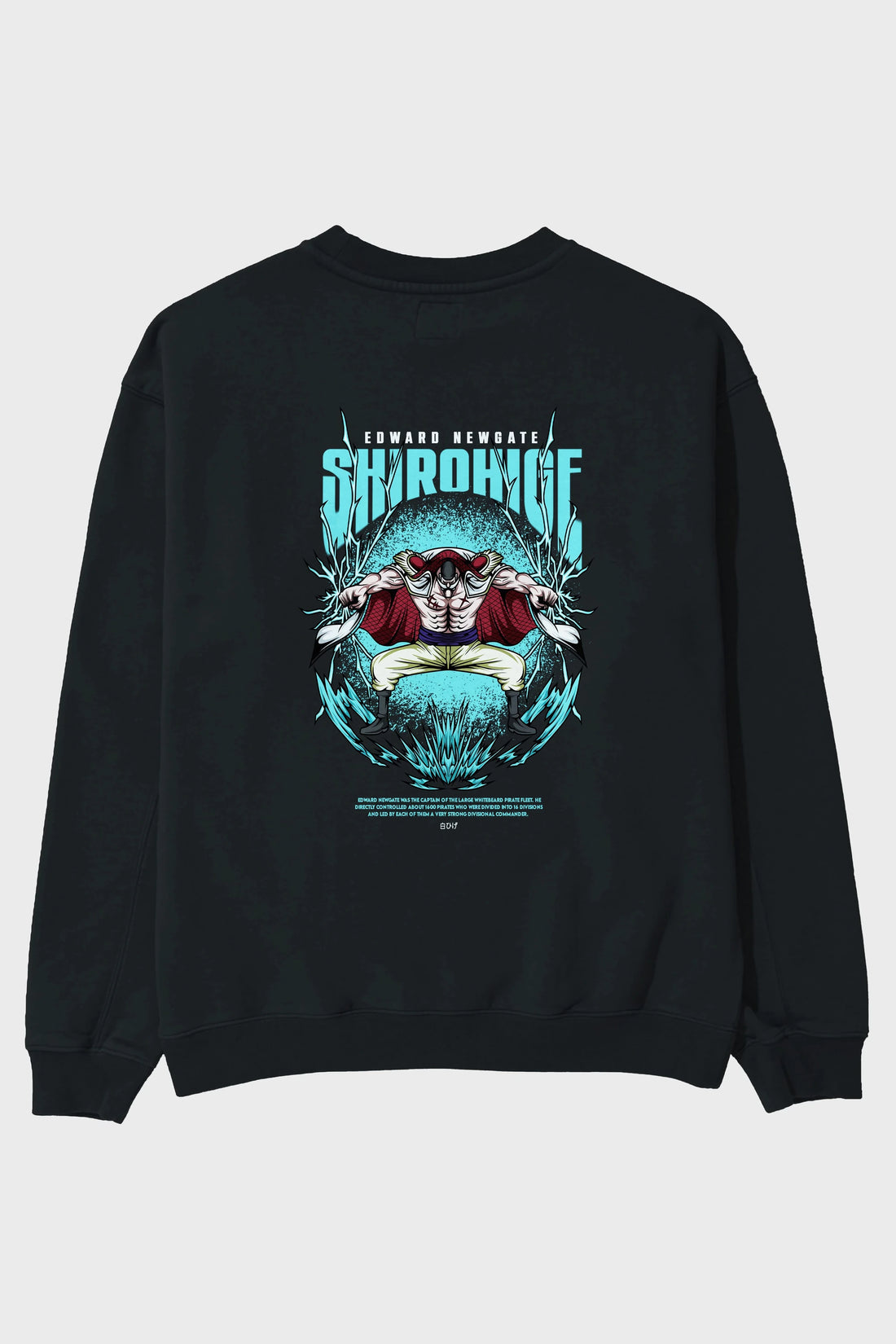 Shirohige Anime Arka Baskılı Oversize Sweatshirt Erkek Kadın Unisex