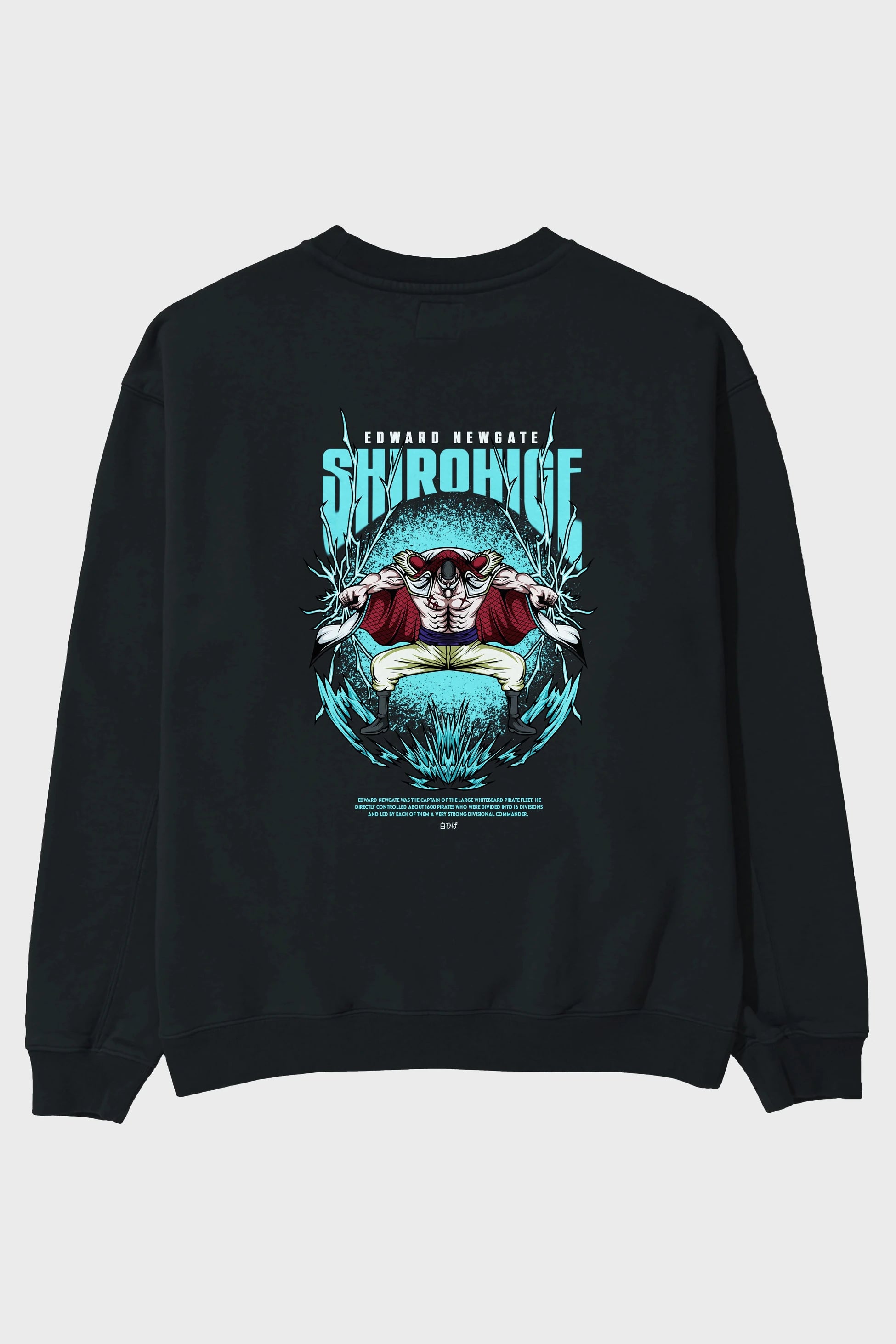 Shirohige Anime Arka Baskılı Oversize Sweatshirt Erkek Kadın Unisex