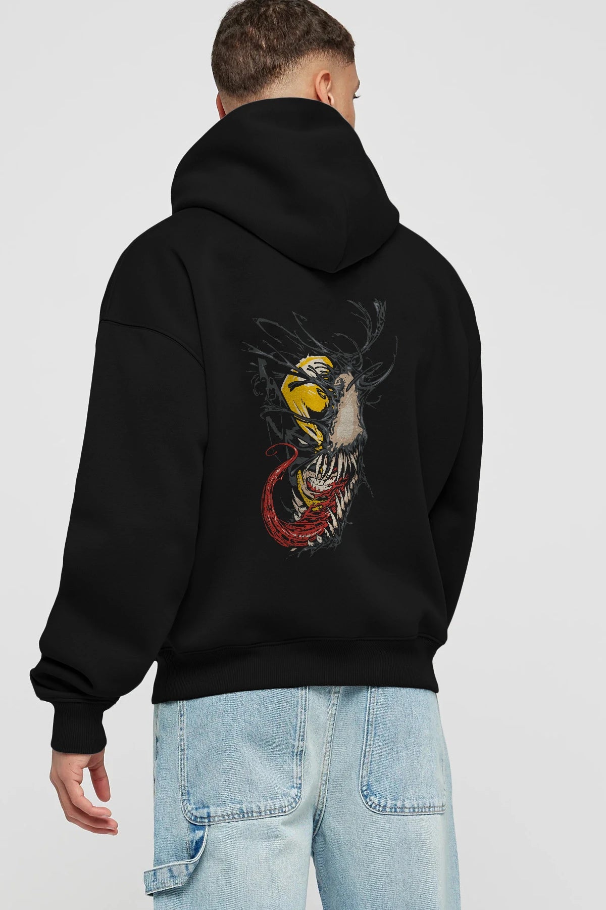 Venom (4) Arka Baskılı Hoodie Oversize Kapüşonlu Sweatshirt Erkek Kadın Unisex
