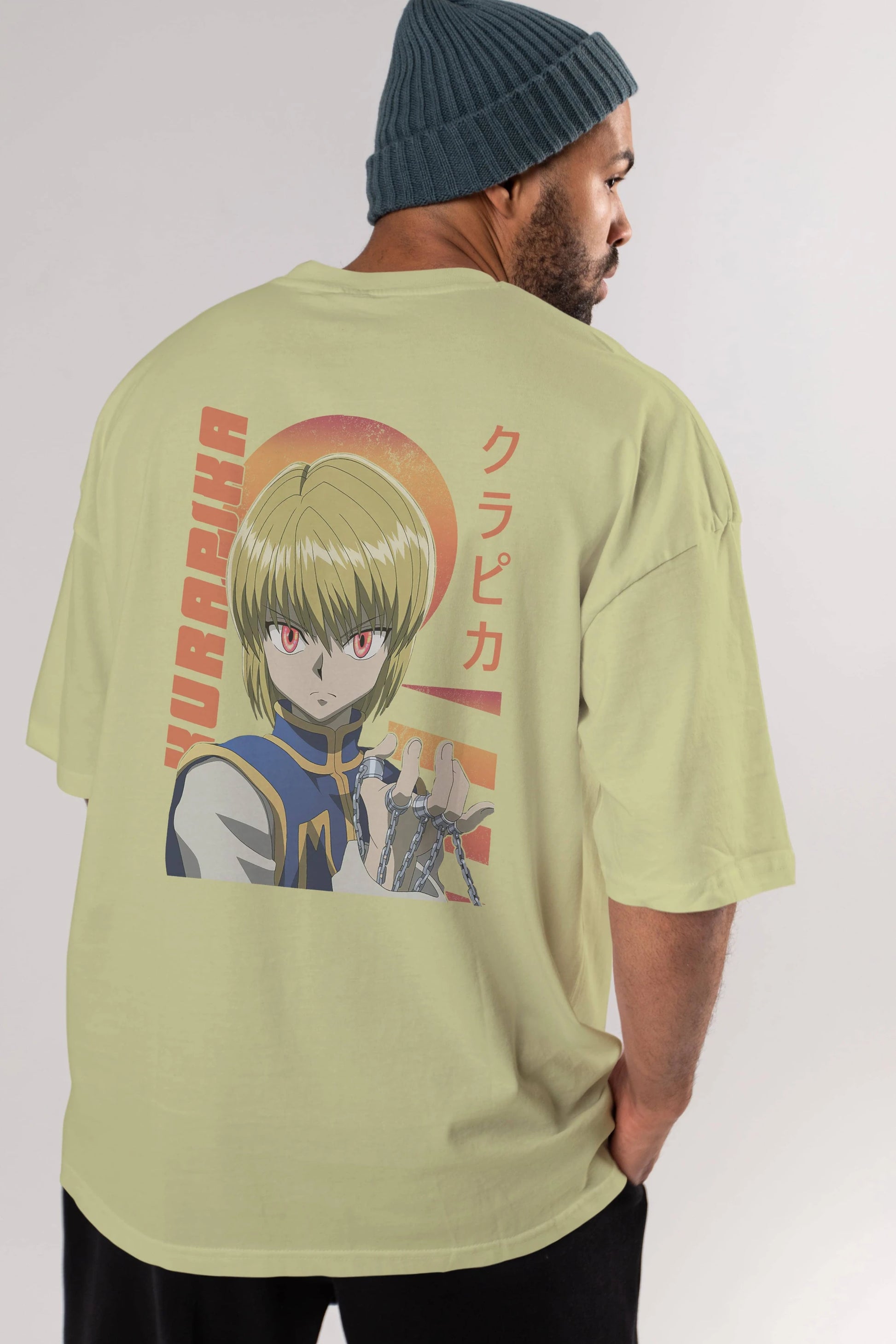 Kurapika 5 (2) Anime Arka Baskılı Oversize t-shirt Erkek Kadın Unisex