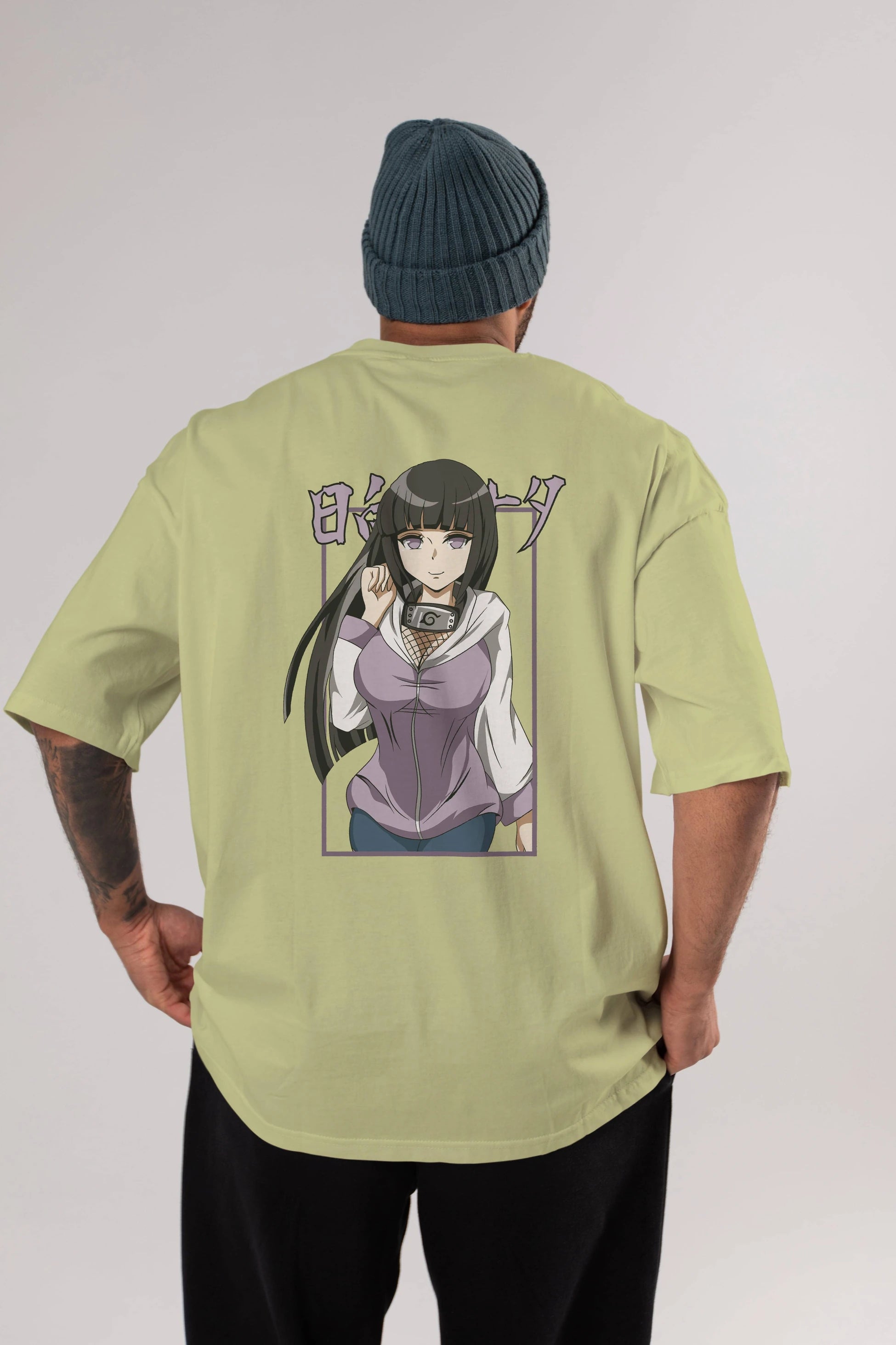 Hinata NARUTO Anime Arka Baskılı Oversize t-shirt Erkek Kadın Unisex