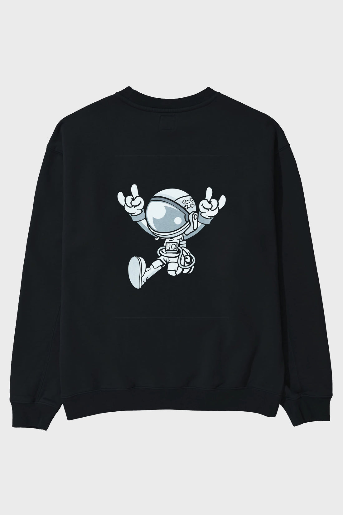 Astronaut Metal Arka Baskılı Oversize Sweatshirt Erkek Kadın Unisex