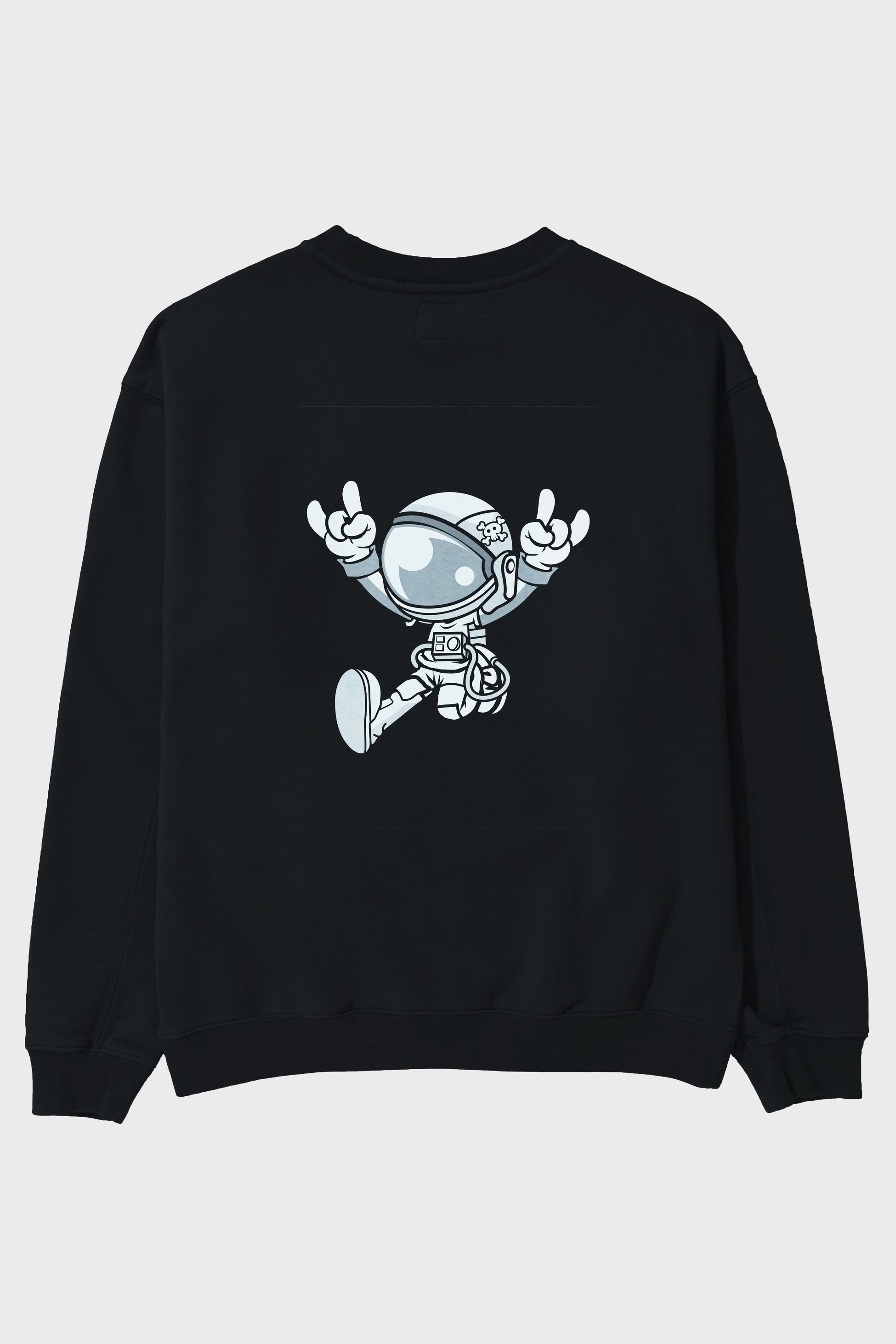 Astronaut Metal Arka Baskılı Oversize Sweatshirt Erkek Kadın Unisex