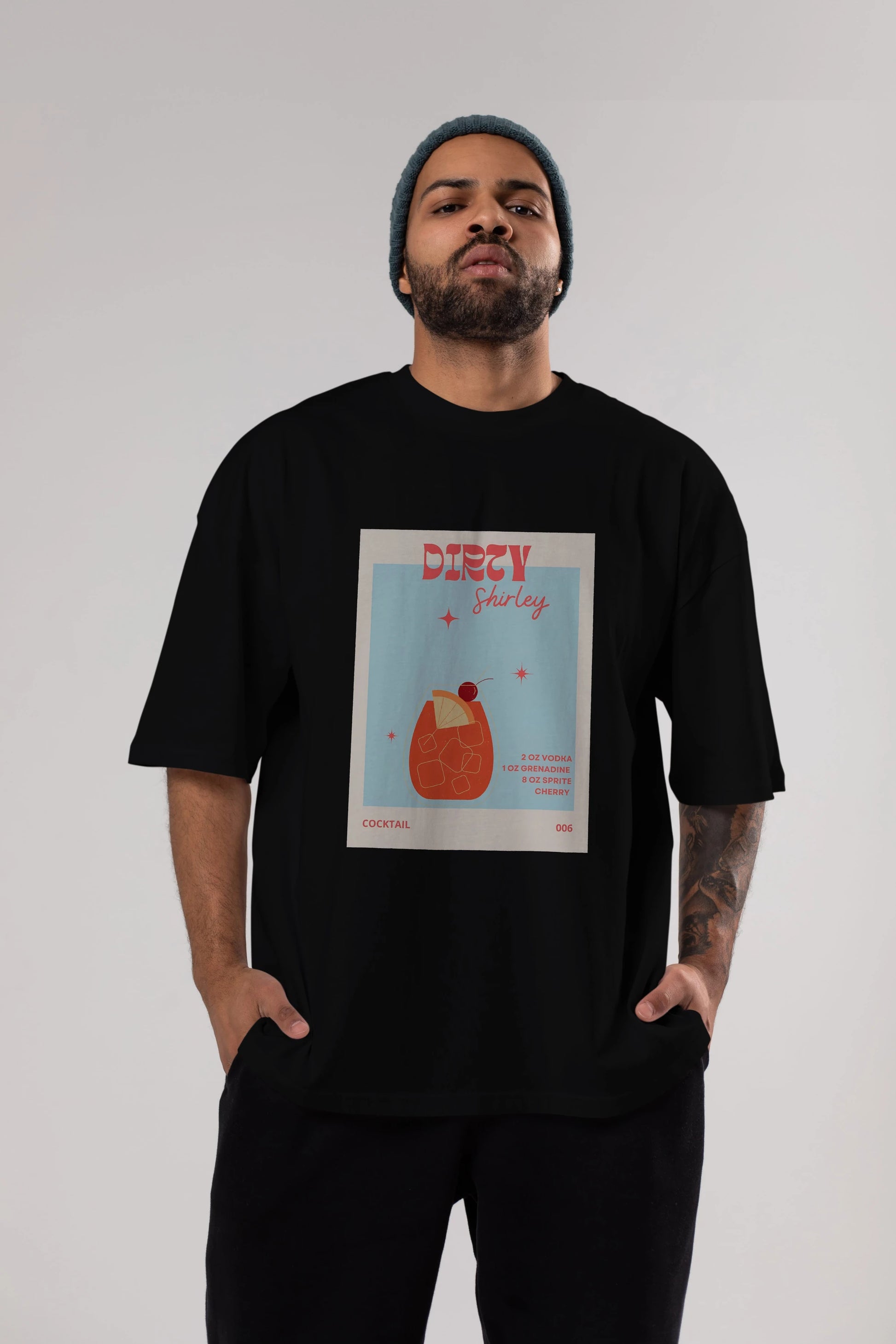 Dirty Shirley Ön Baskılı Oversize t-shirt Erkek Kadın Unisex %100 Pamuk Bisiklet Yaka tişort
