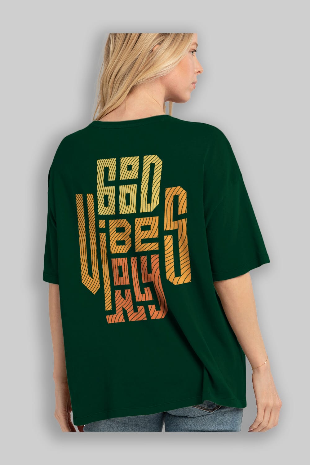 Good Vibes Only 2 Yazılı Arka Baskılı Oversize t-shirt Erkek Kadın Unisex