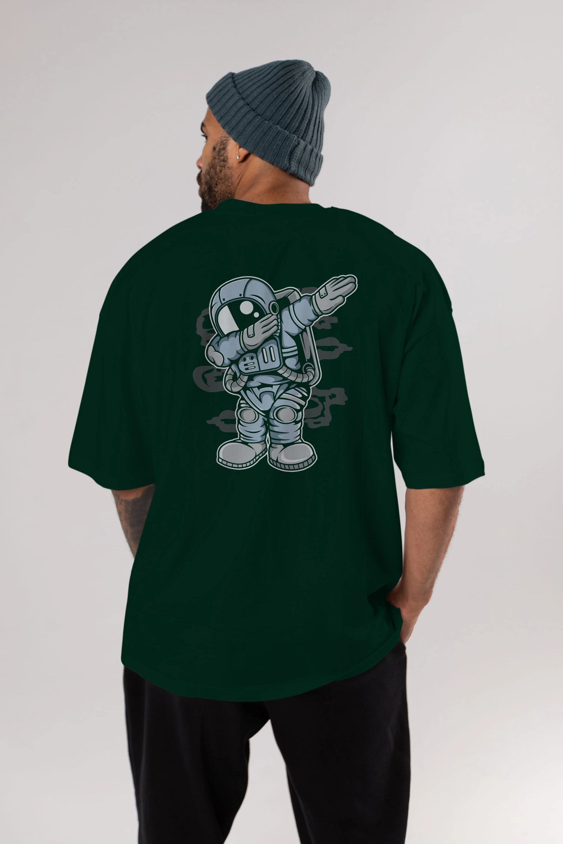 Astronaut Dab Arka Baskılı Oversize t-shirt Erkek Kadın Unisex