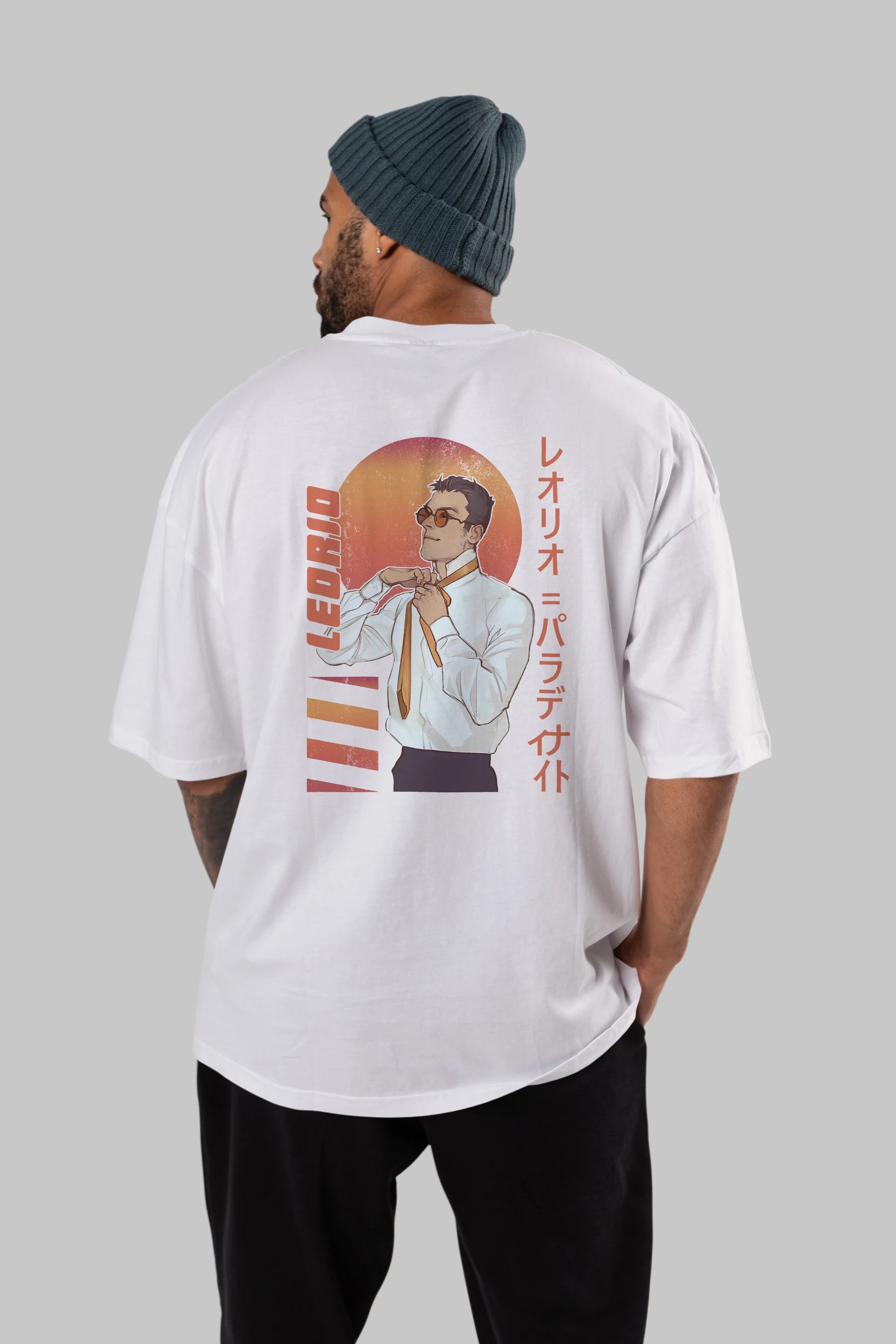 Leorio Paladiknight 5 (2) Anime Arka Baskılı Oversize t-shirt Erkek Kadın Unisex