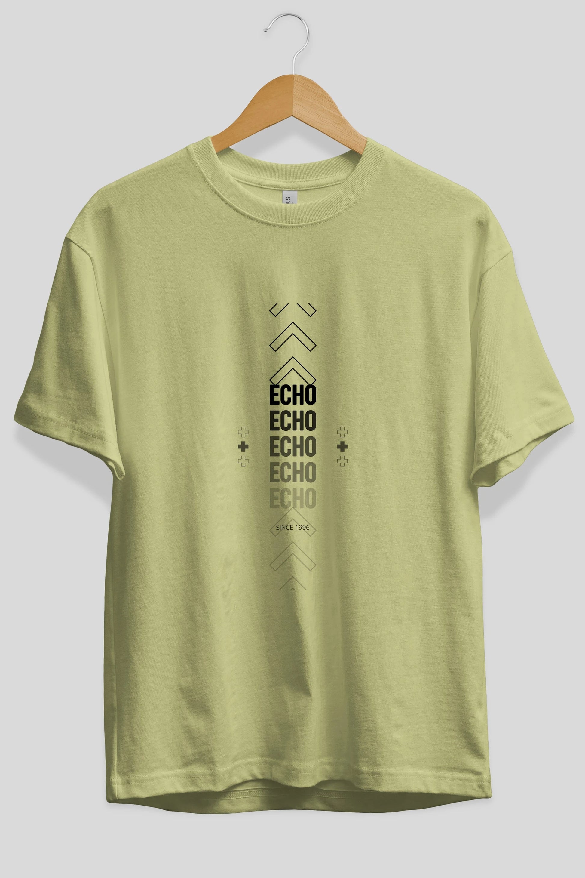 Echo Yazılı Ön Baskılı Oversize t-shirt Erkek Kadın Unisex