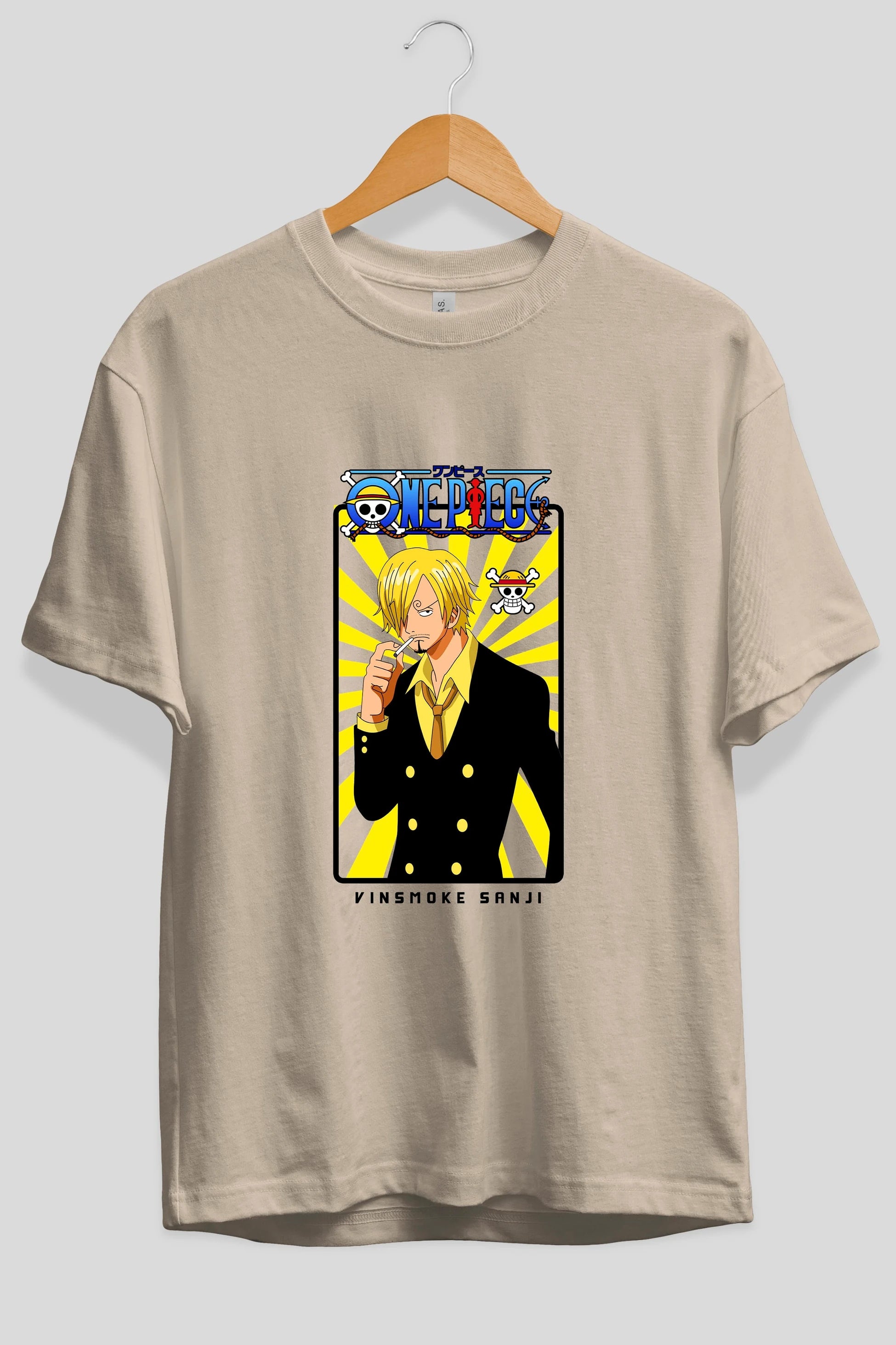 Sanji 4 Anime Ön Baskılı Oversize t-shirt Erkek Kadın Unisex
