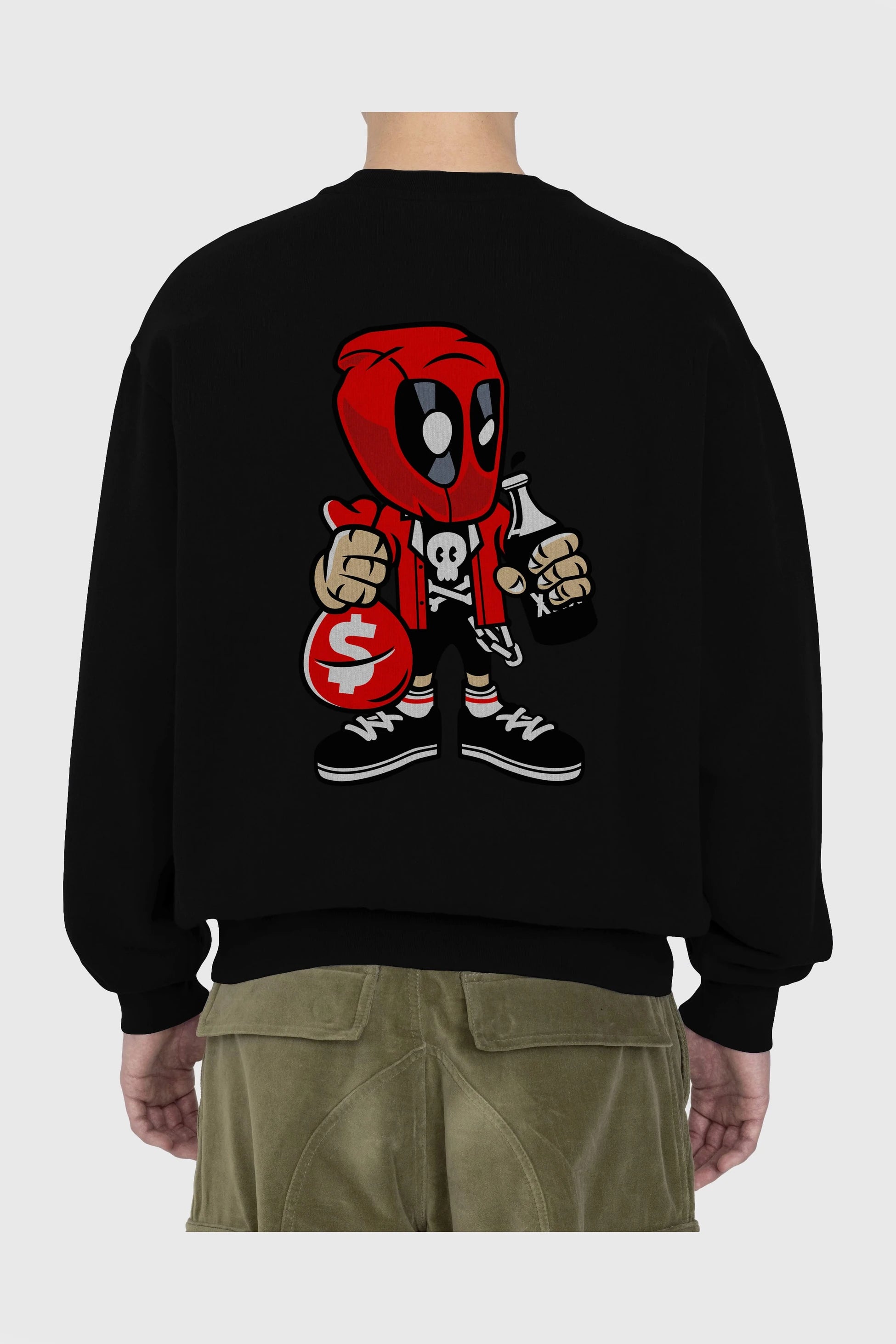 Deadpool (20) Arka Baskılı Oversize Sweatshirt Erkek Kadın Unisex