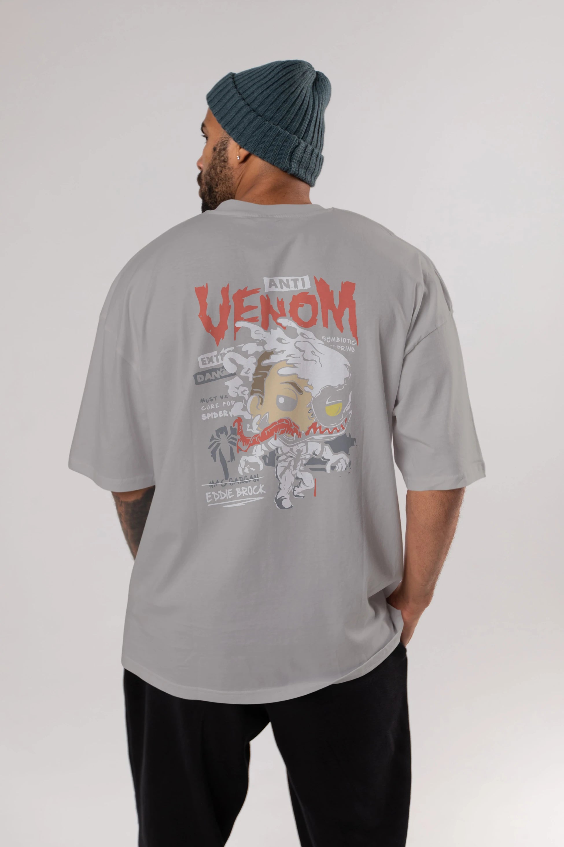 Venom (9) Arka Baskılı Oversize t-shirt Erkek Kadın Unisex %100 Pamuk Bisiklet Yaka tişort