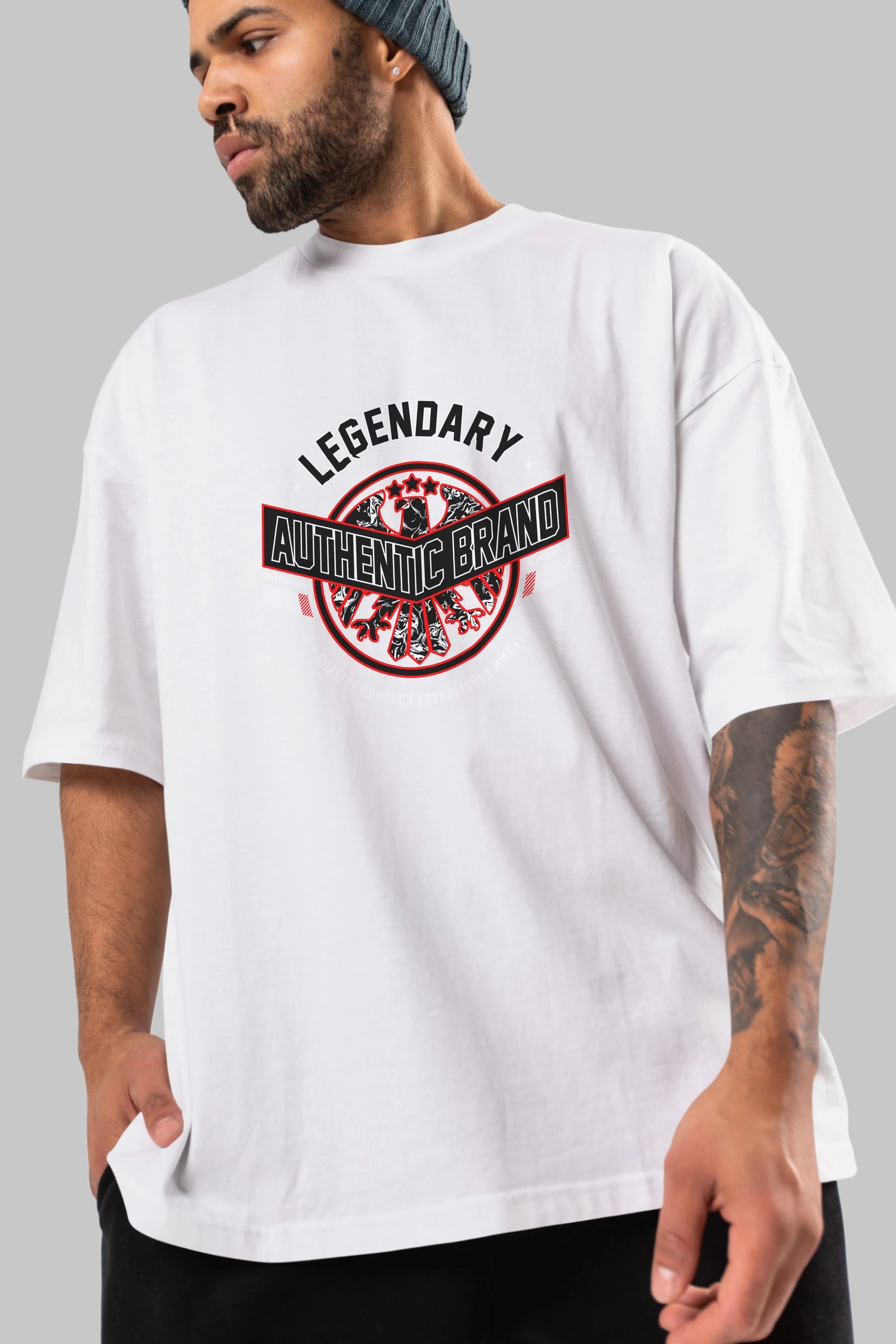 Legendary Brand Ön Baskılı Oversize t-shirt Erkek Kadın Unisex