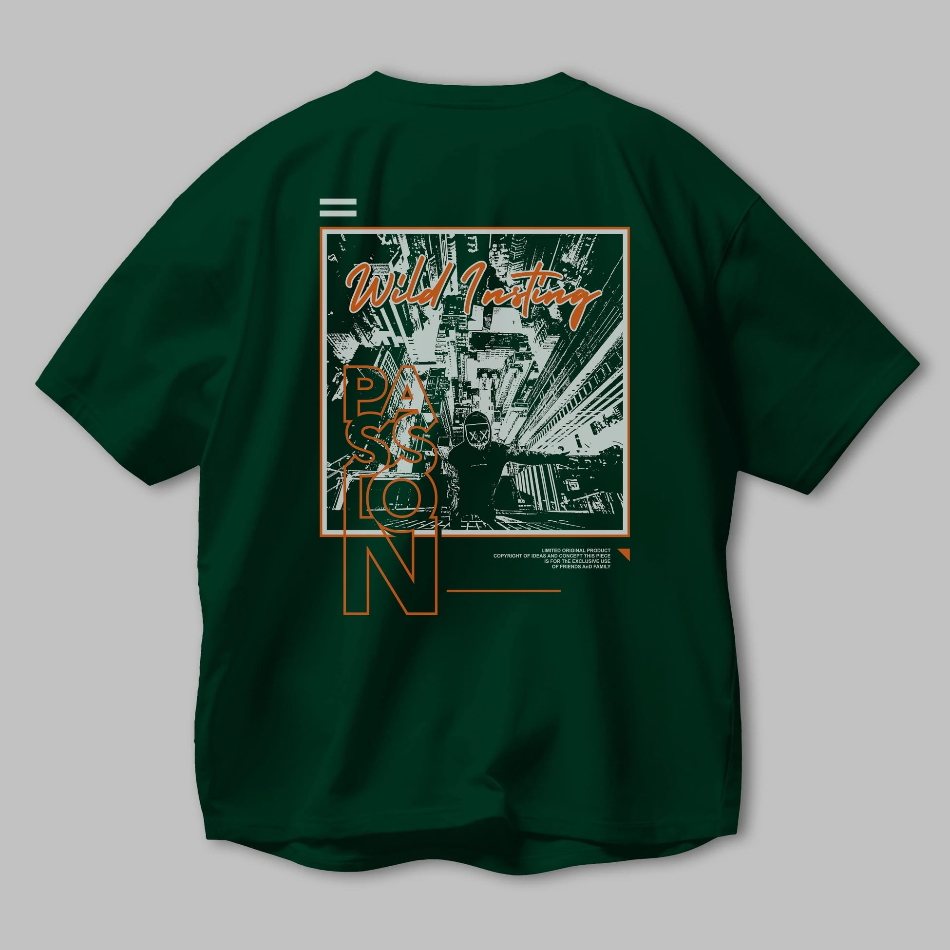 Wild Passion Arka Baskılı Oversize t-shirt Erkek Kadın Unisex