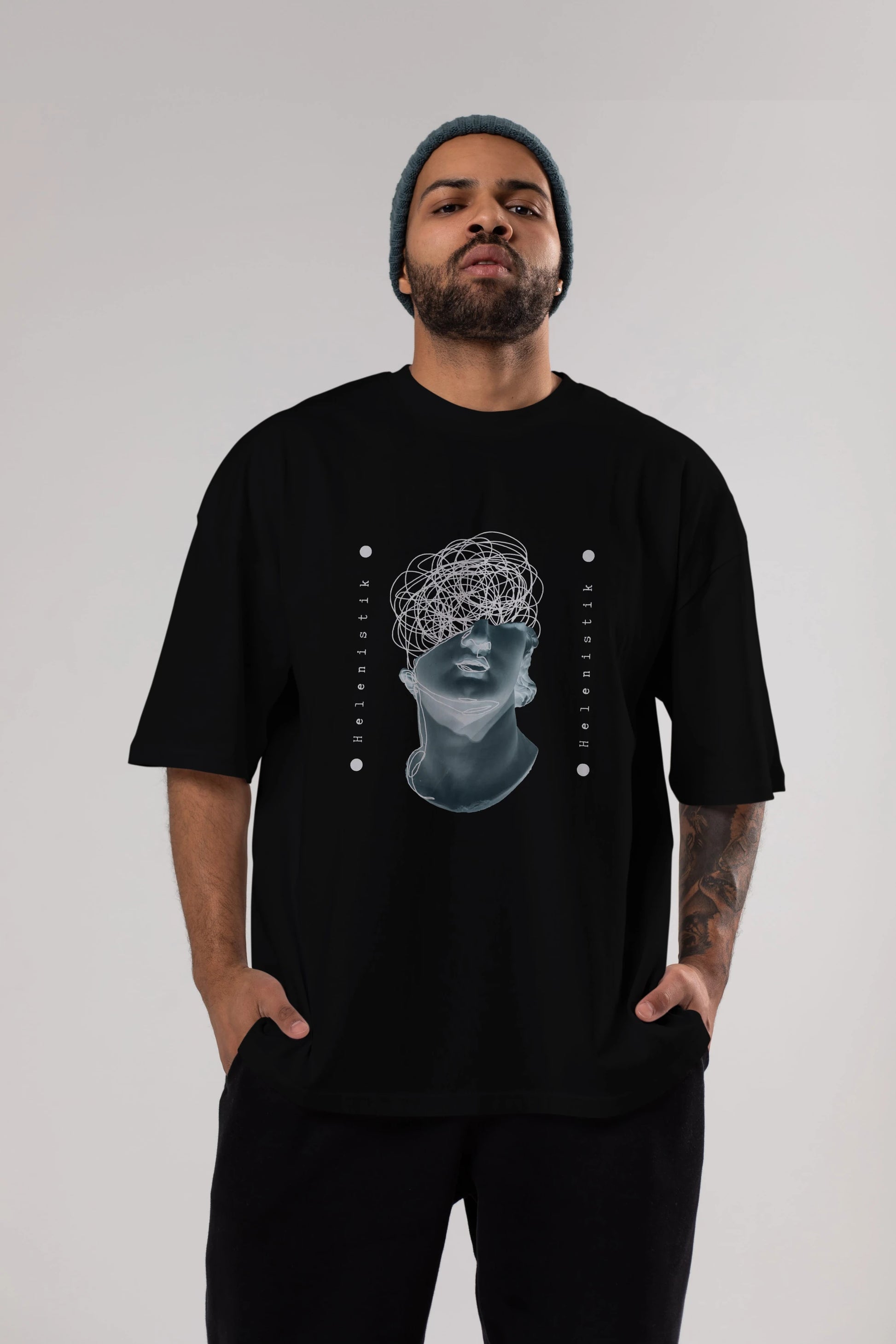Heykel 2 Ön Baskılı Oversize t-shirt Erkek Kadın Unisex