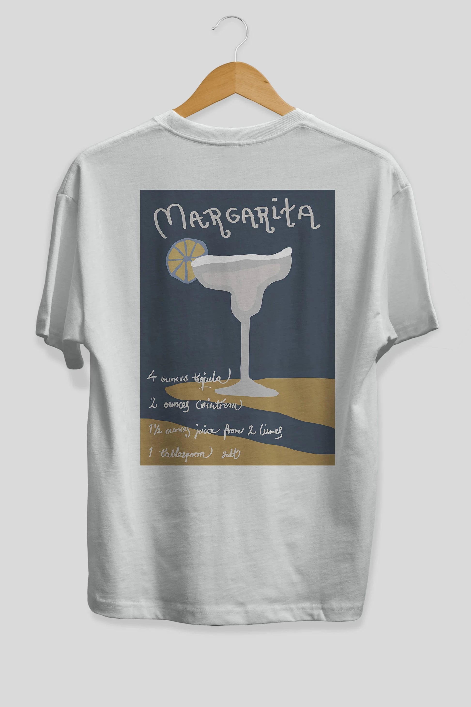Margarita 2 Arka Baskılı Oversize t-shirt Erkek Kadın Unisex %100 Pamuk Bisiklet Yaka tişort