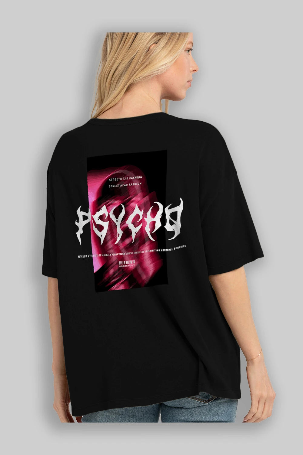 Psycho Streetwear Arka Baskılı Oversize t-shirt Erkek Kadın Unisex