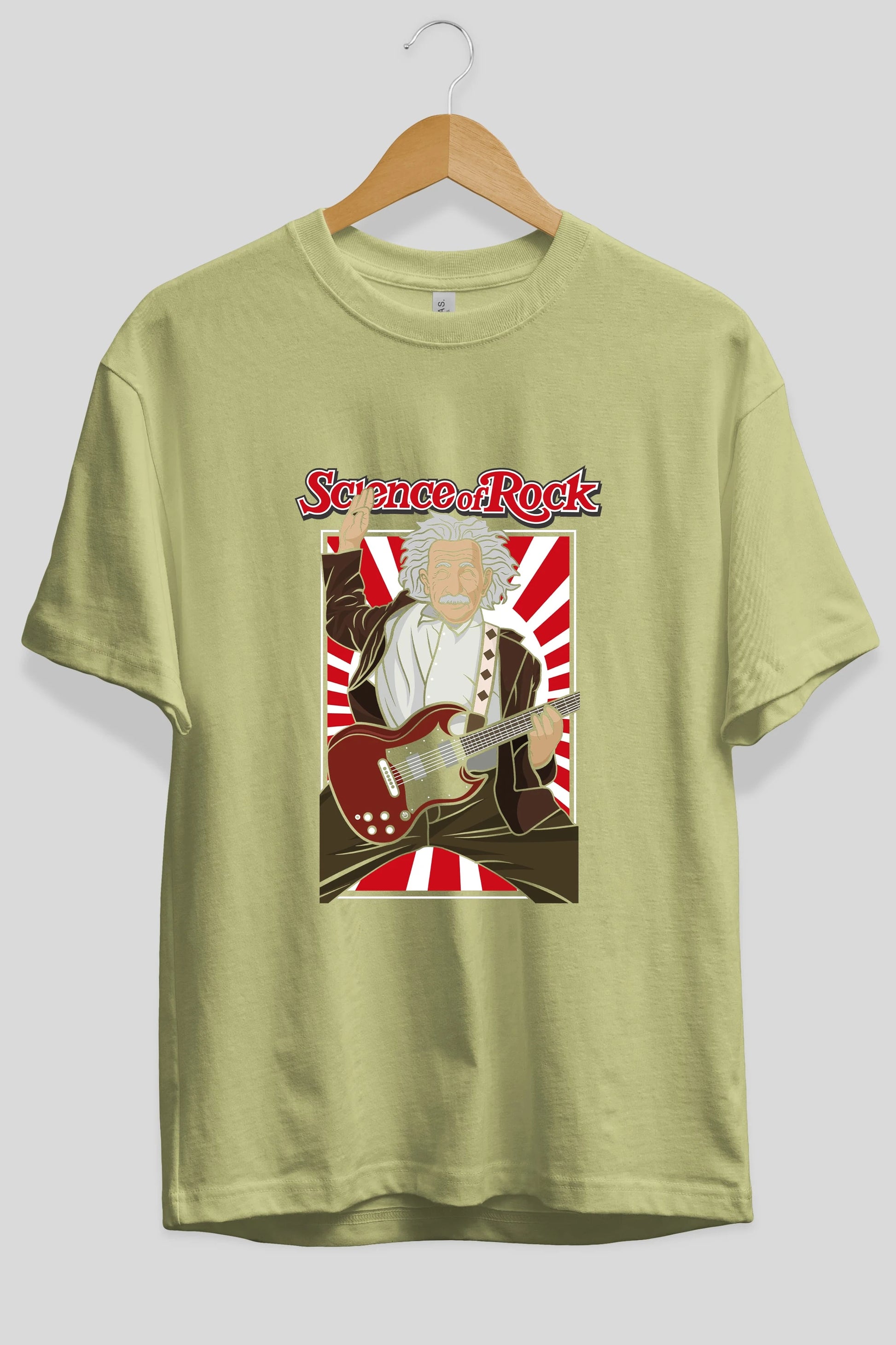 Einstein Science Of Rock Ön Baskılı Oversize t-shirt Erkek Kadın Unisex %100 Pamuk tişort