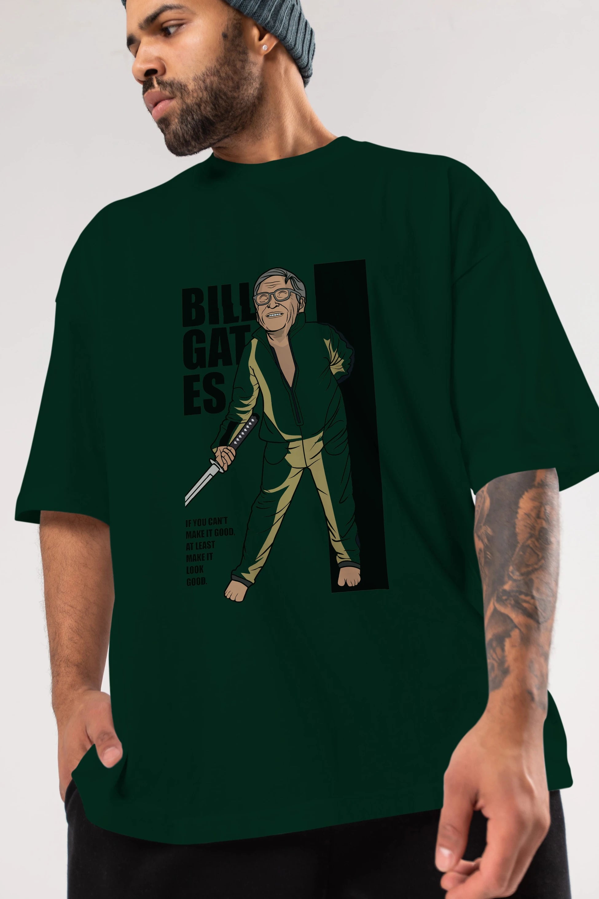 Bill Gates Ön Baskılı Oversize t-shirt Erkek Kadın Unisex %100 Pamuk tişort