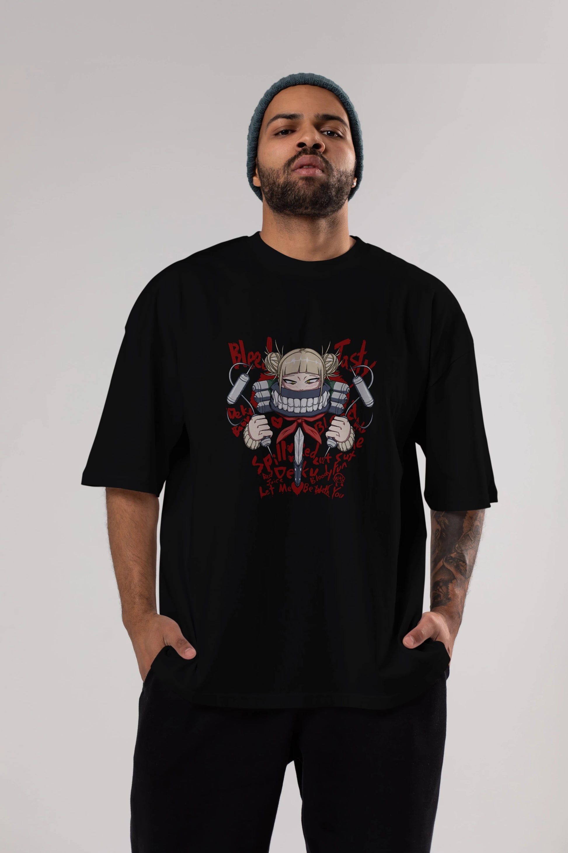 Himiko Toga 1 Anime Ön Baskılı Oversize t-shirt %100 pamuk Erkek Kadın Unisex