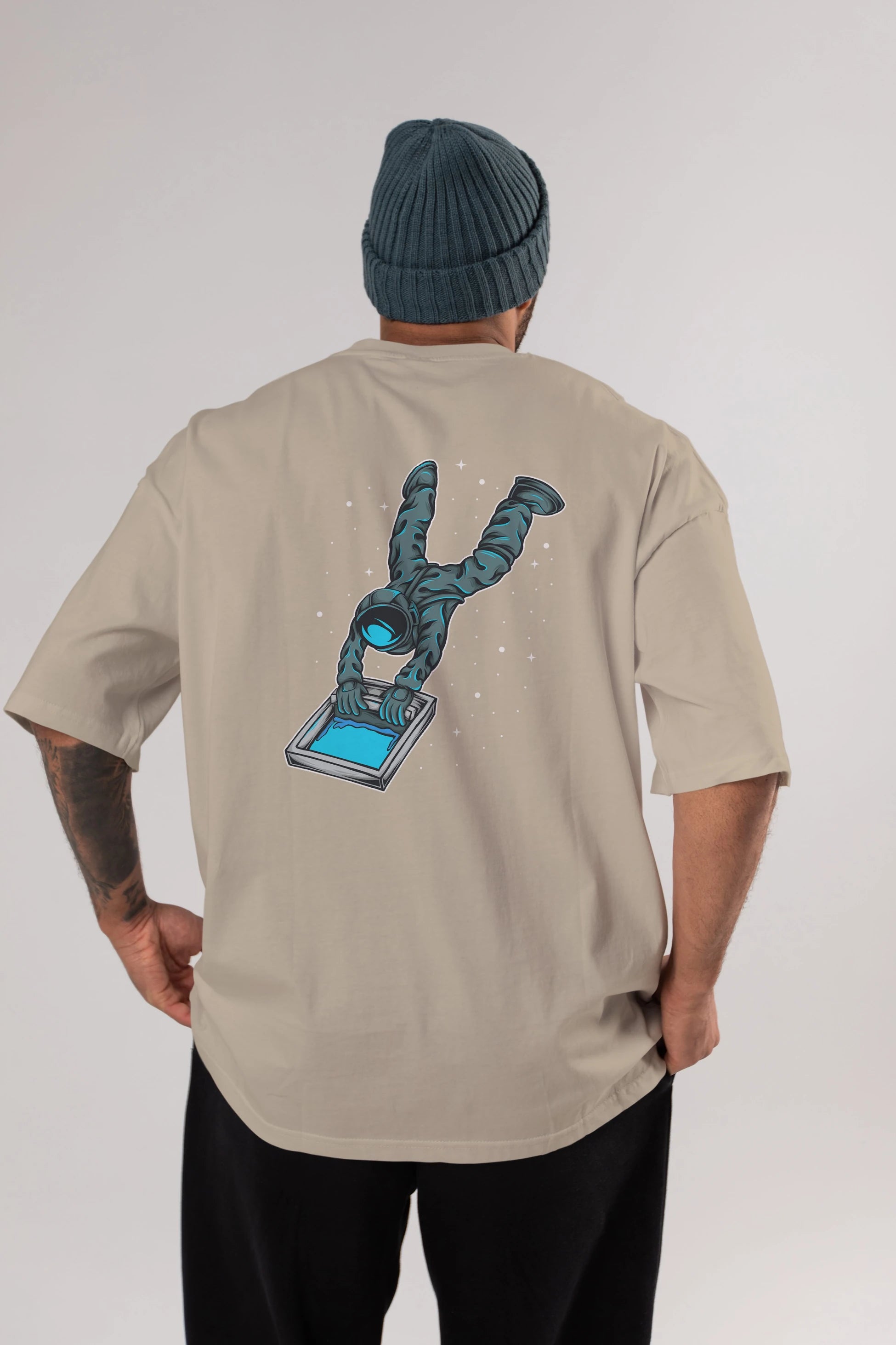 Astroscreen Arka Baskılı Oversize t-shirt Erkek Kadın Unisex