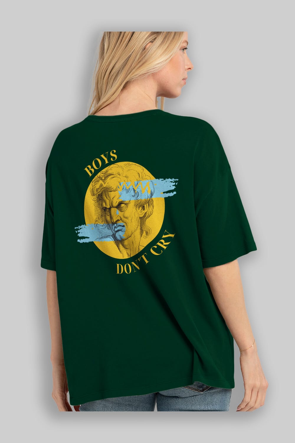 Boys Don't Cry Yazılı Arka Baskılı Oversize t-shirt Erkek Kadın Unisex