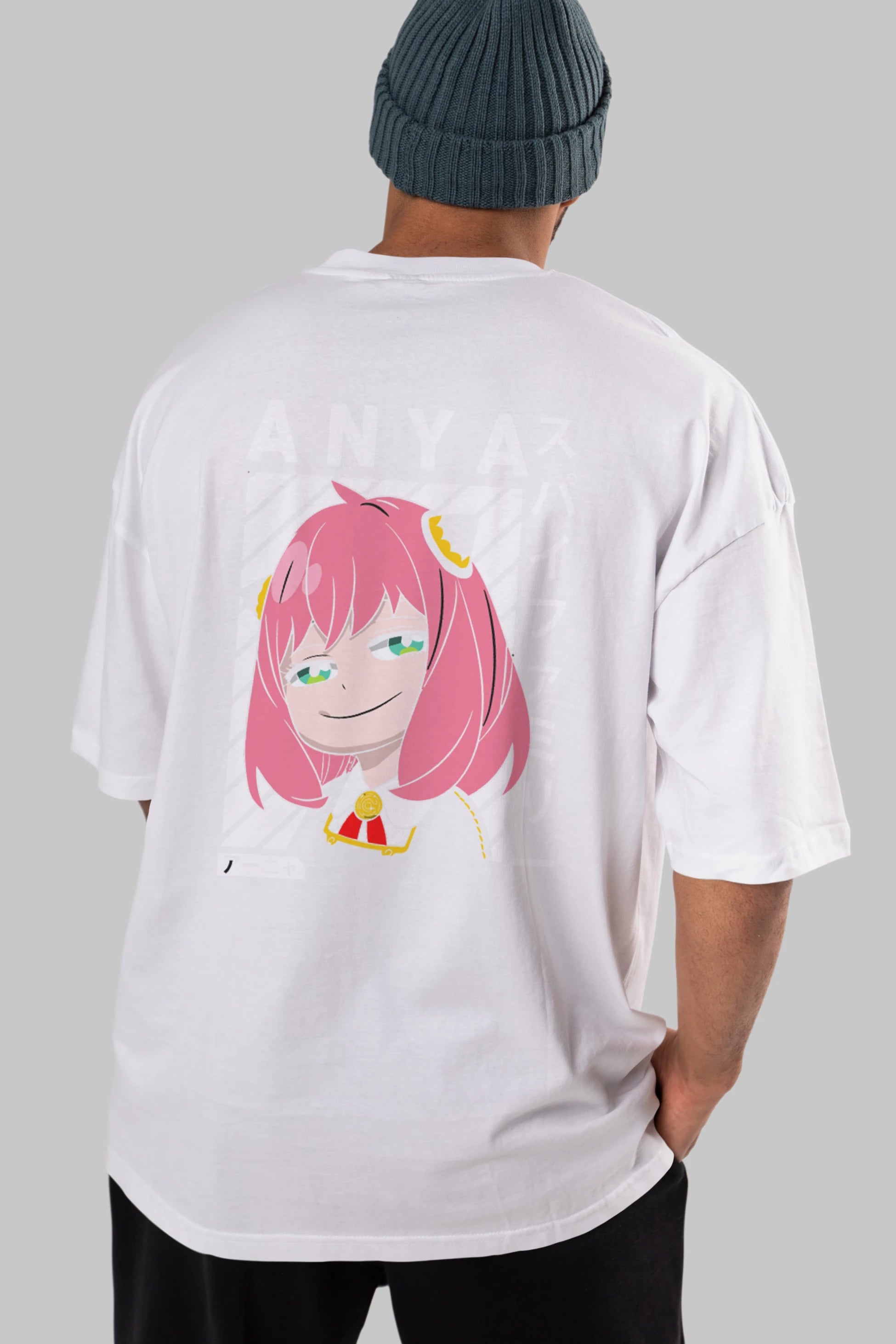 Anya SPYX FAMILY Anime Arka Baskılı Oversize t-shirt Erkek Kadın Unisex